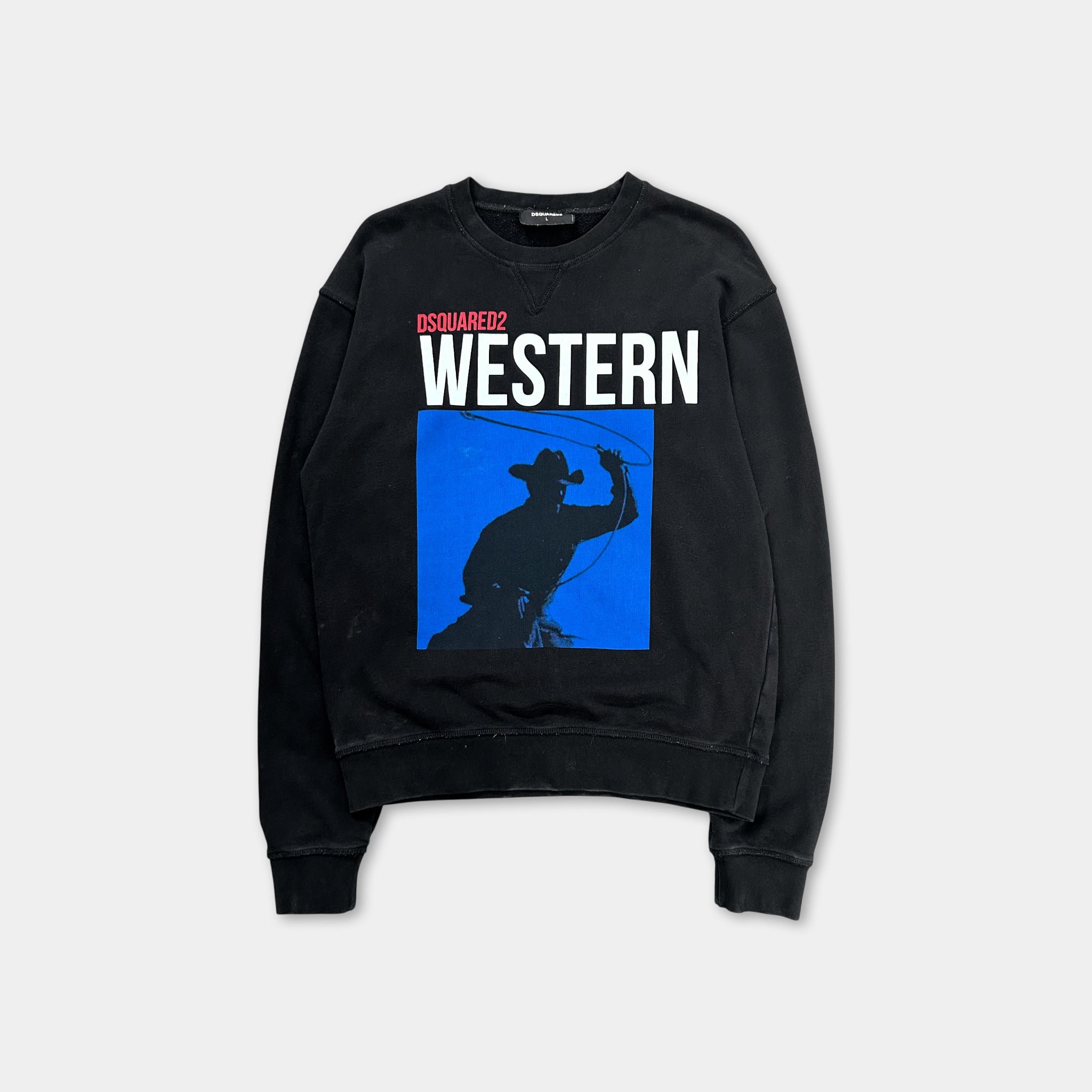 Dsquared2 2010's Western Graphic Black Crewneck