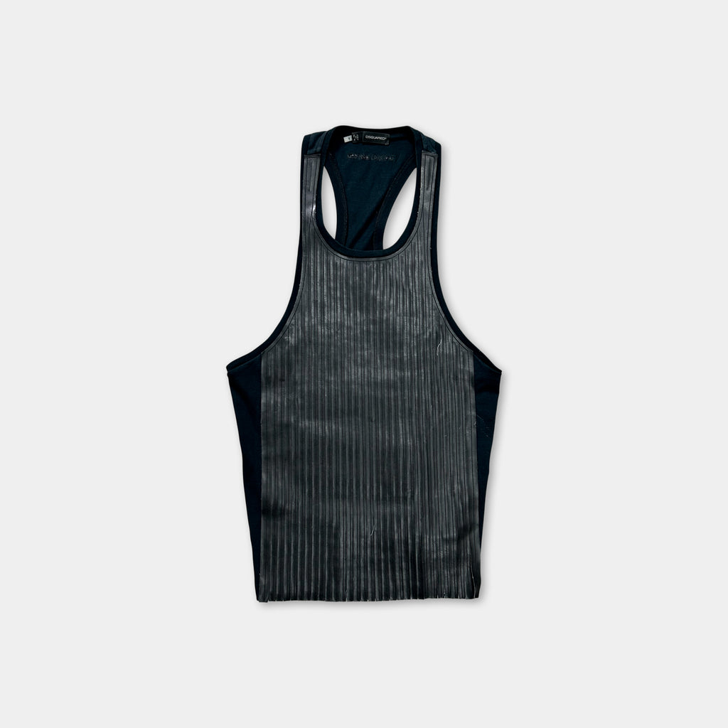 Dsquared2 Black Leather Tanktop