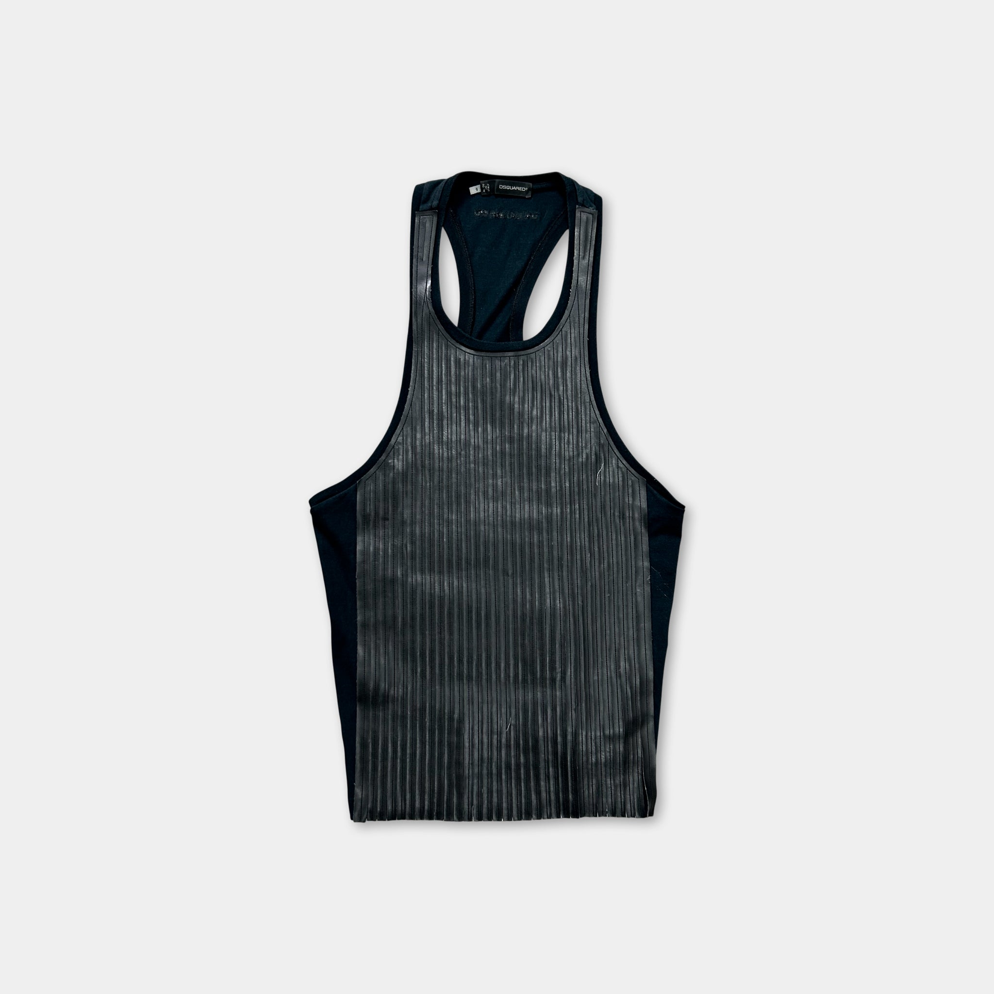 Dsquared2 Black Leather Tanktop