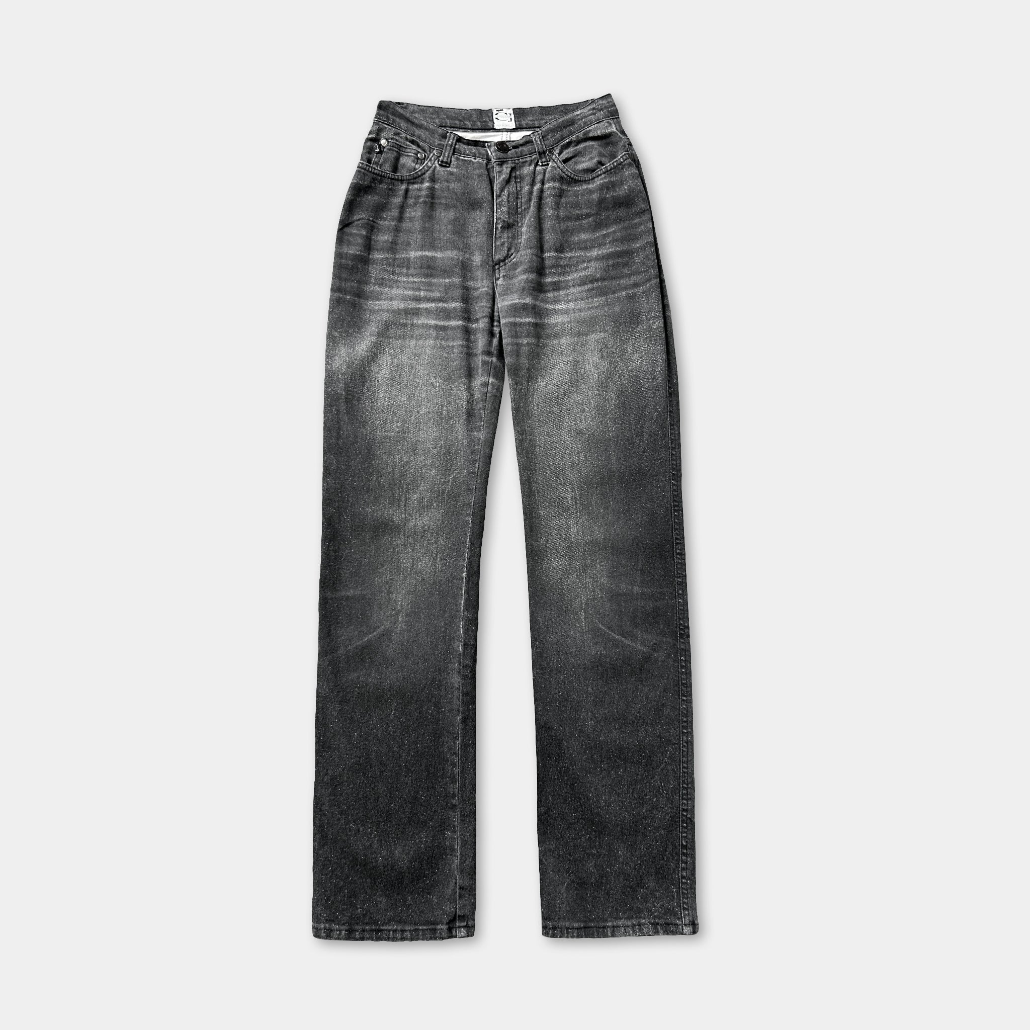 A pair of black jeans with a classic, classic design.
