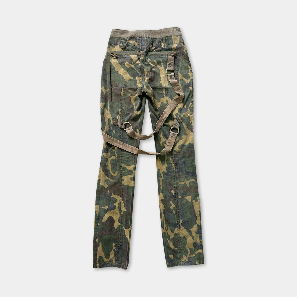 Camouflage pants with straps