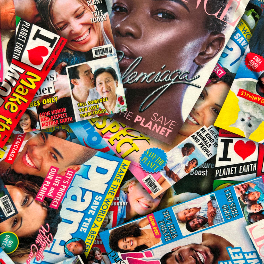 The image is a collage of various magazines and newspapers, featuring a diverse range of people and headlines.