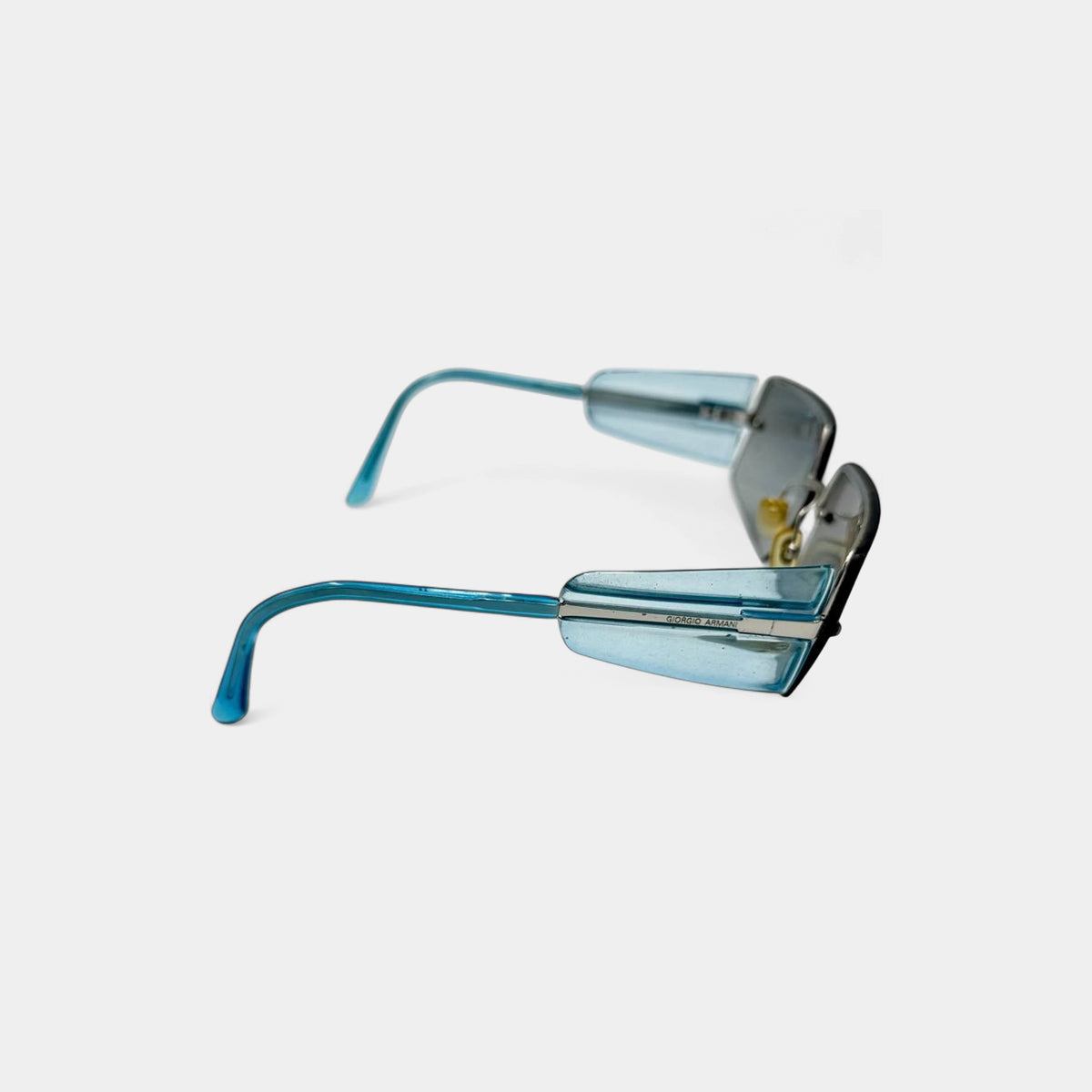 Giorgio Armani 2000s Blue Rimless Rectangular Sunglasses