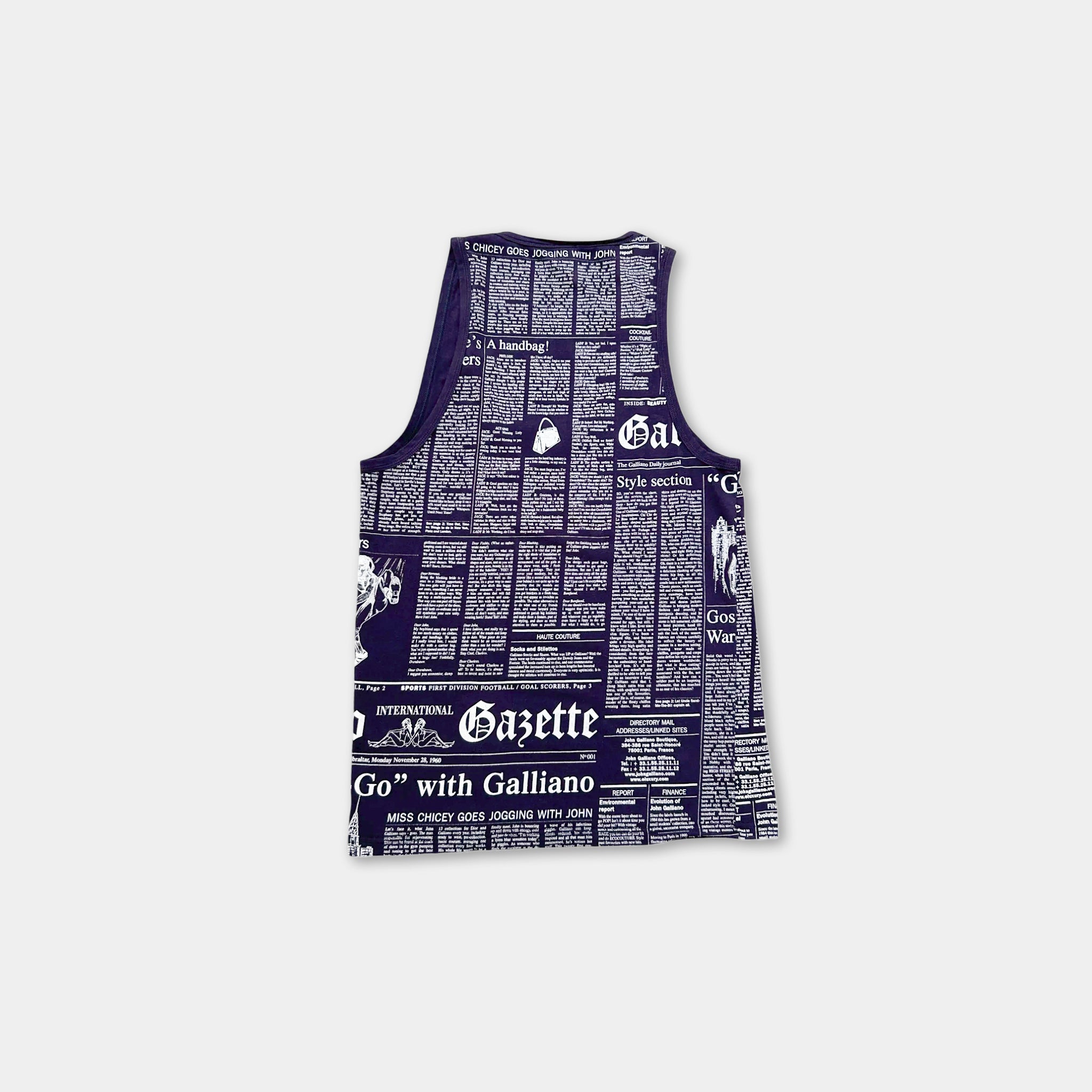 Galliano Graphic Newspaper Tank Top