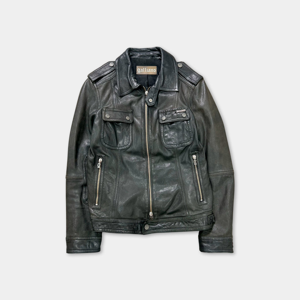 Galliano 90s Classic Black Leather Jacket