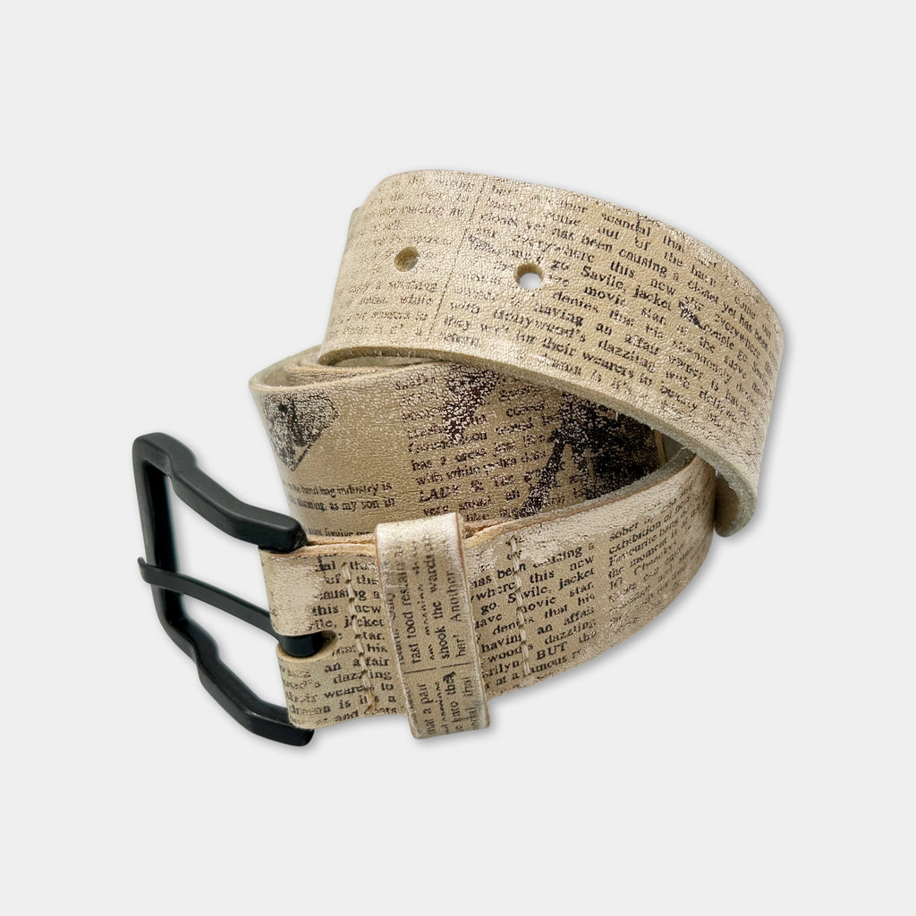 Galliano Vintage White Graphic Belt