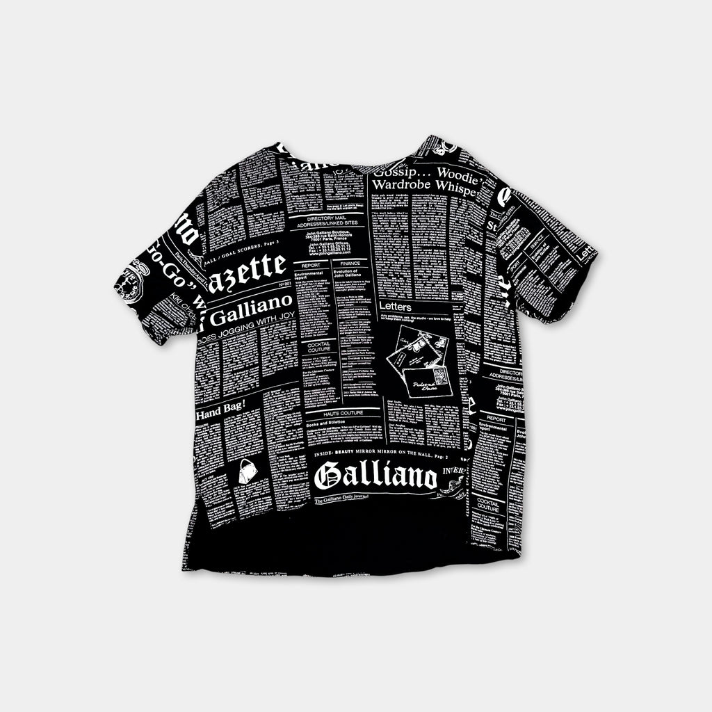 Galliano 2000's Newspaper T-Shirt