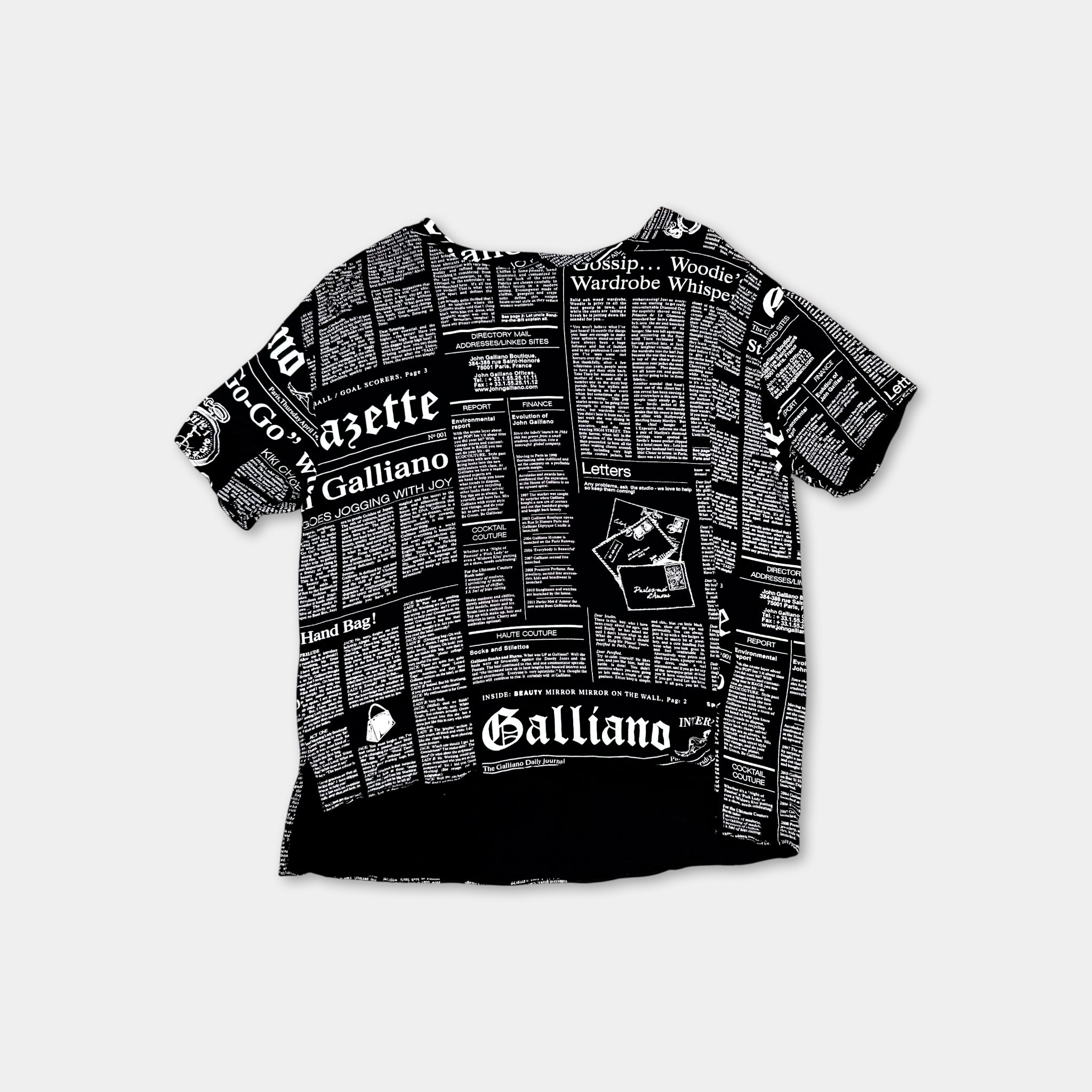 Galliano 2000's Newspaper T-Shirt