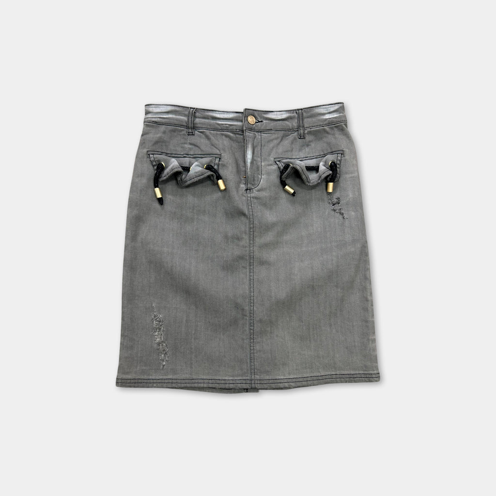 Galliano Ropes Denim Mid-Length Skirt