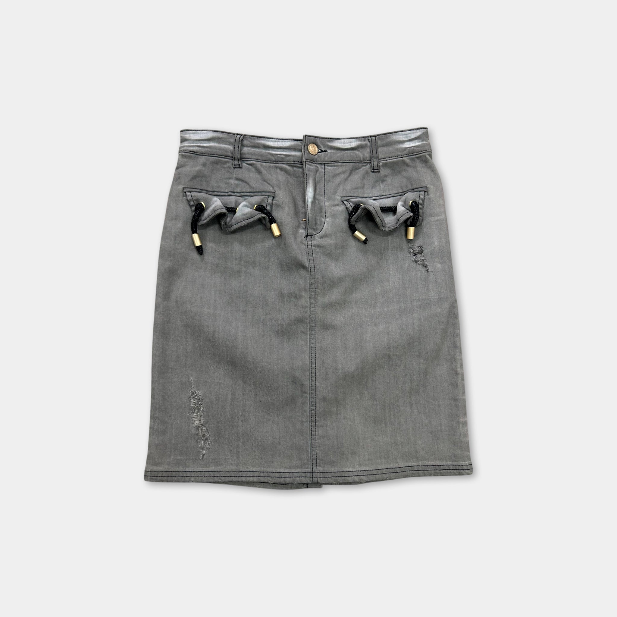 Galliano Ropes Denim Mid-Length Skirt