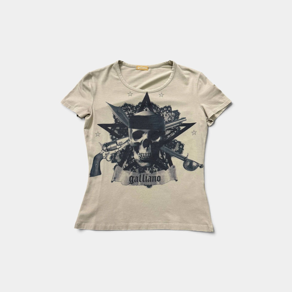 Galliano Skull & Pirate Graphic T-Shirt