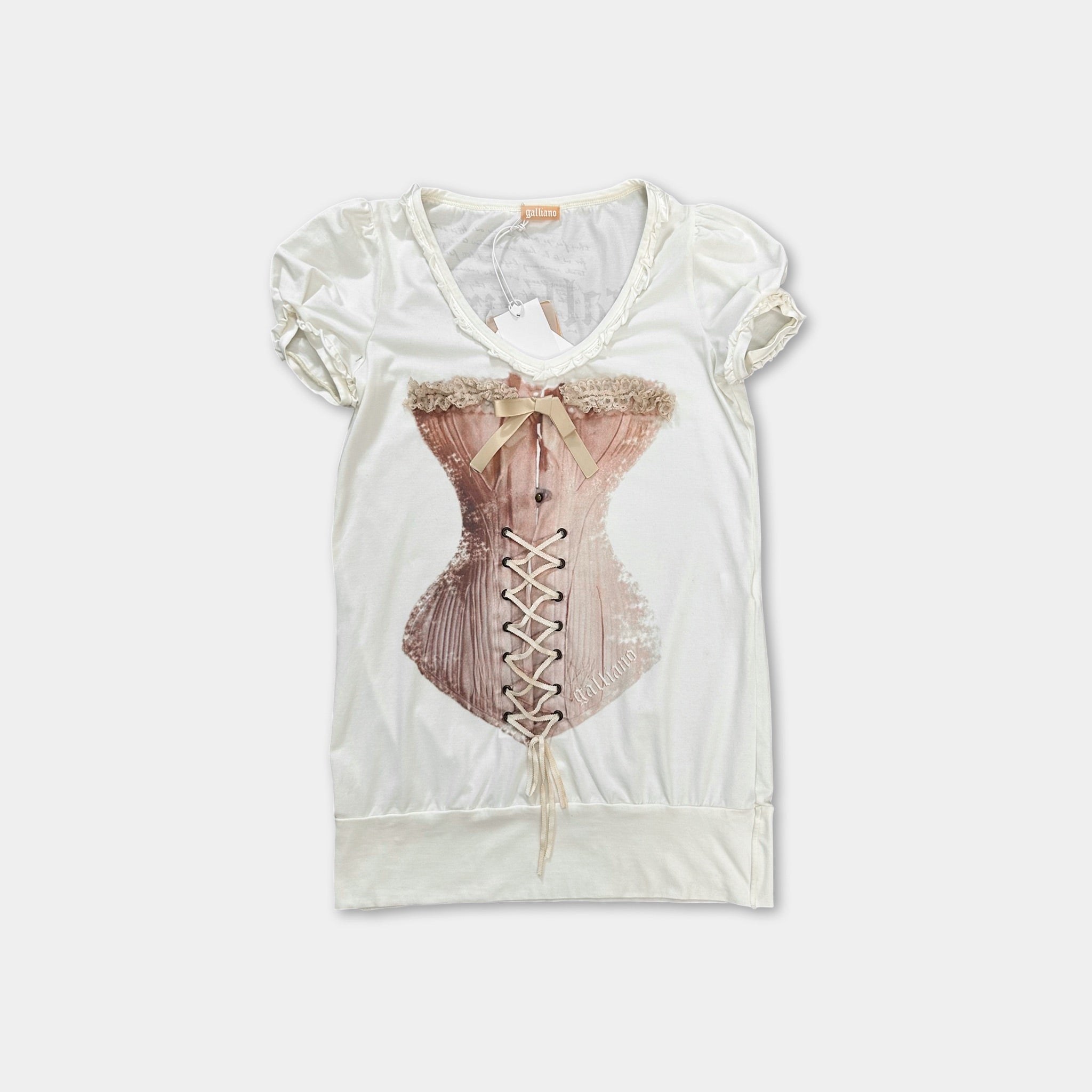 Galliano 2000's Fantasy Corset Printed T-Shirt
