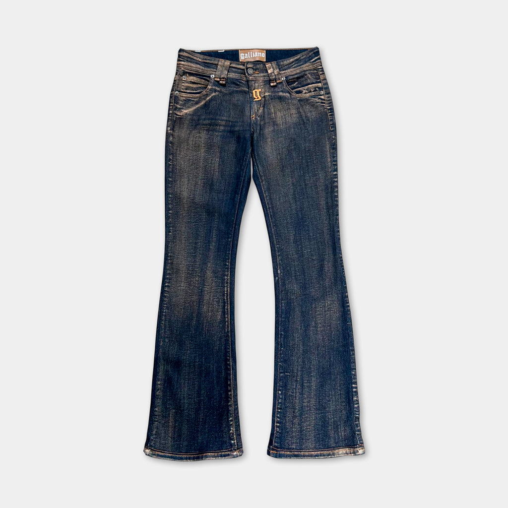 Galliano Gold Metallic Dark Blue Jeans