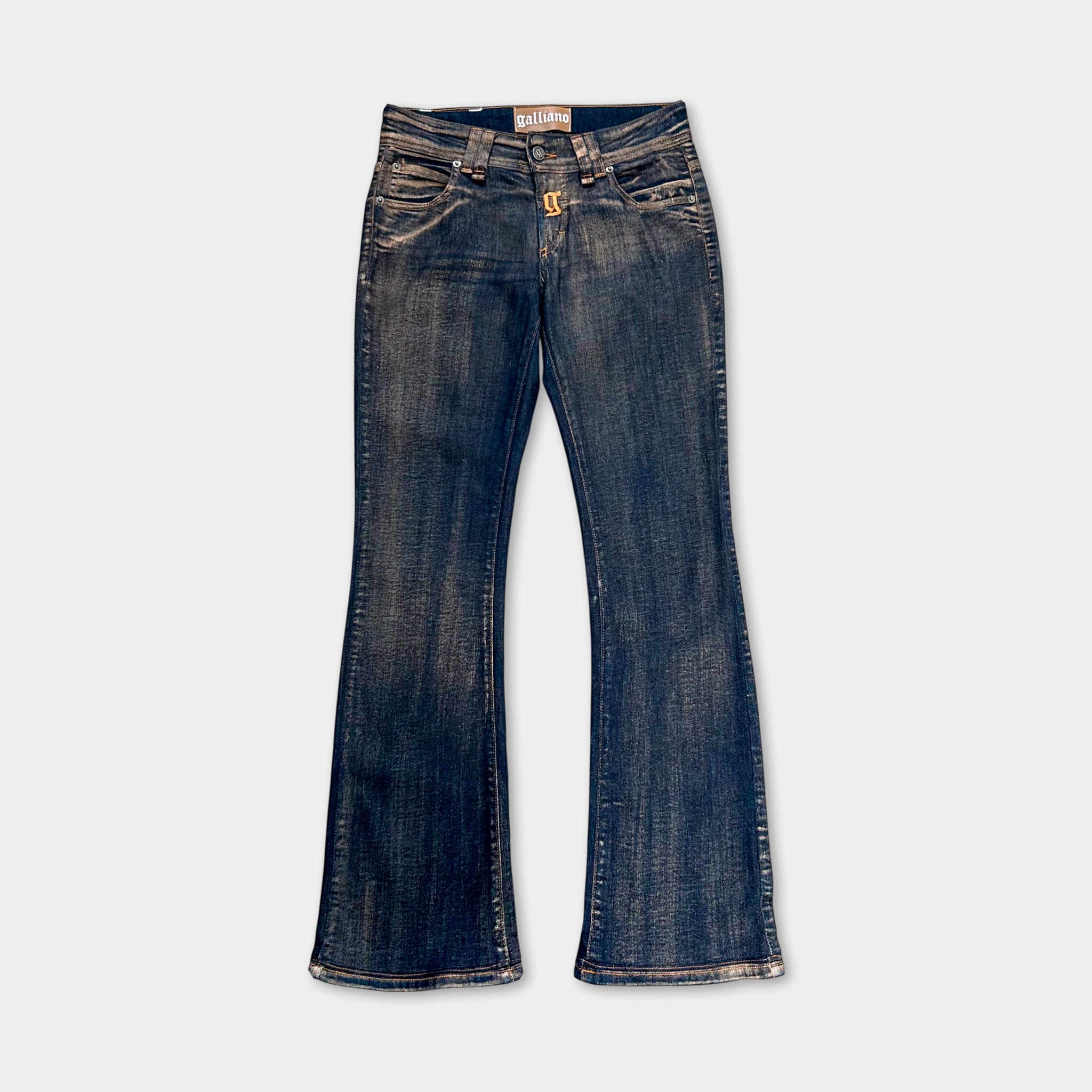 Galliano Gold Metallic Dark Blue Jeans