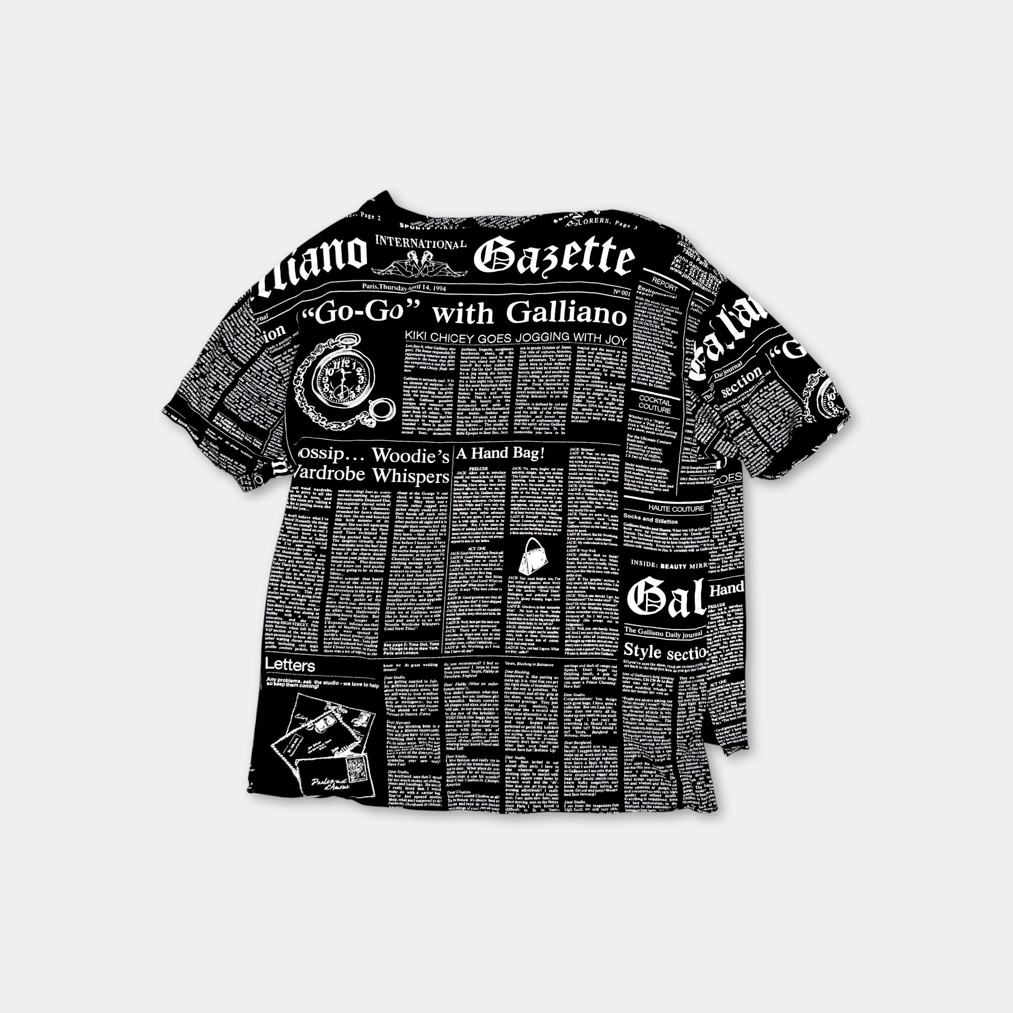 Galliano 2000's Newspaper T-Shirt