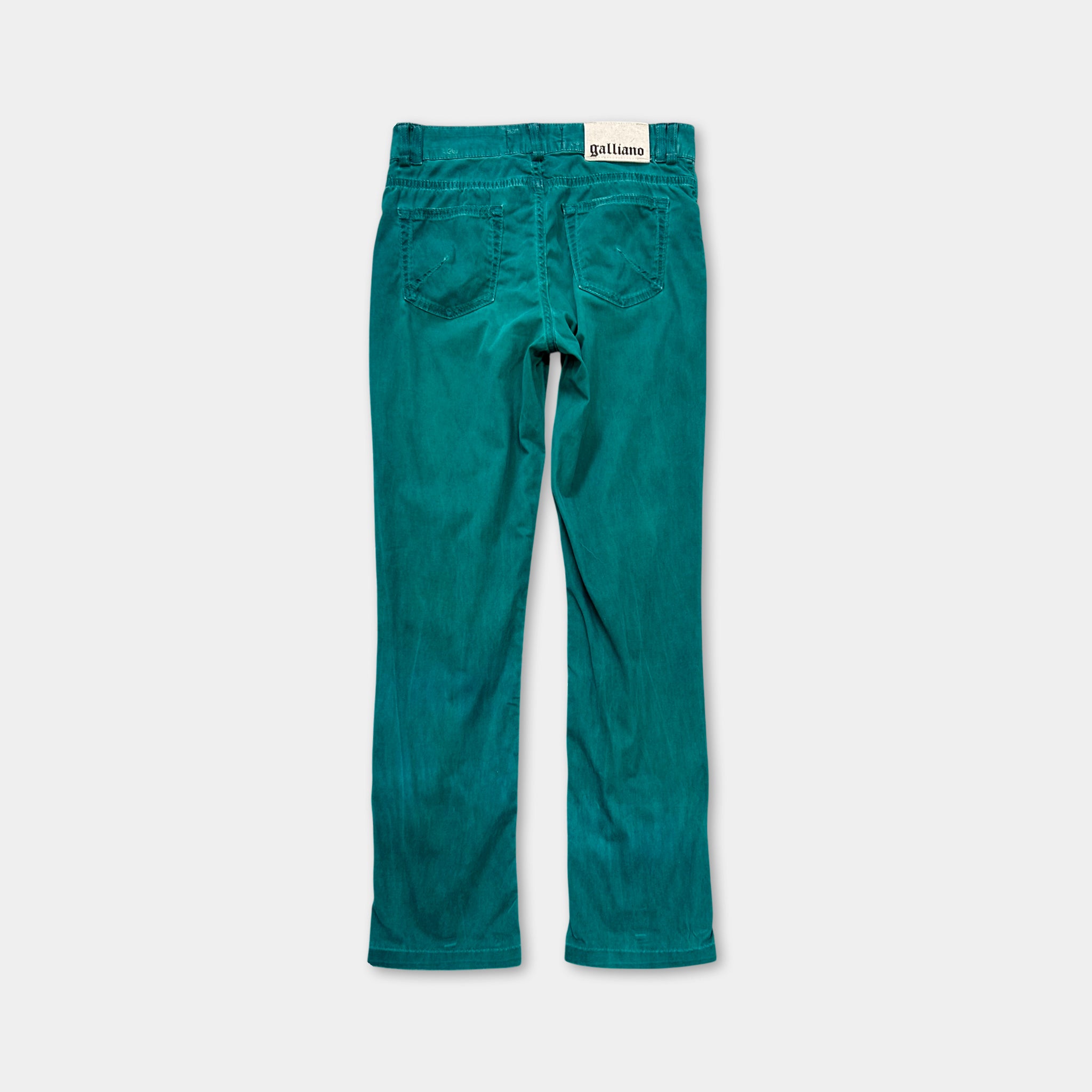 Galliano 2000s Distressed Turquoise Jeans