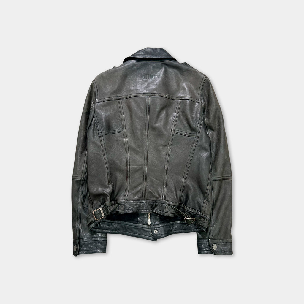 Galliano 90s Classic Black Leather Jacket
