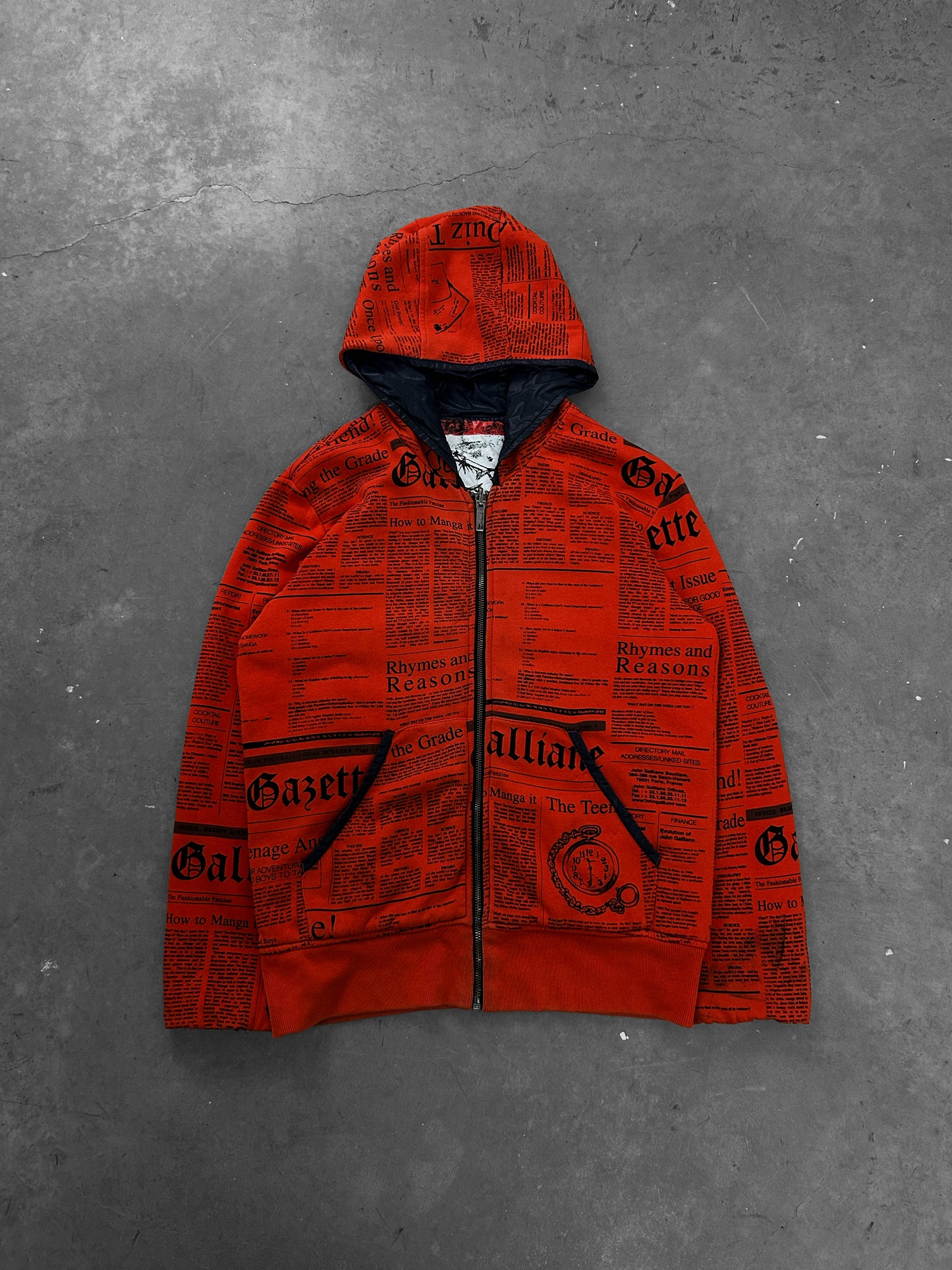 John Galliano Newspaper Hoodie (S)