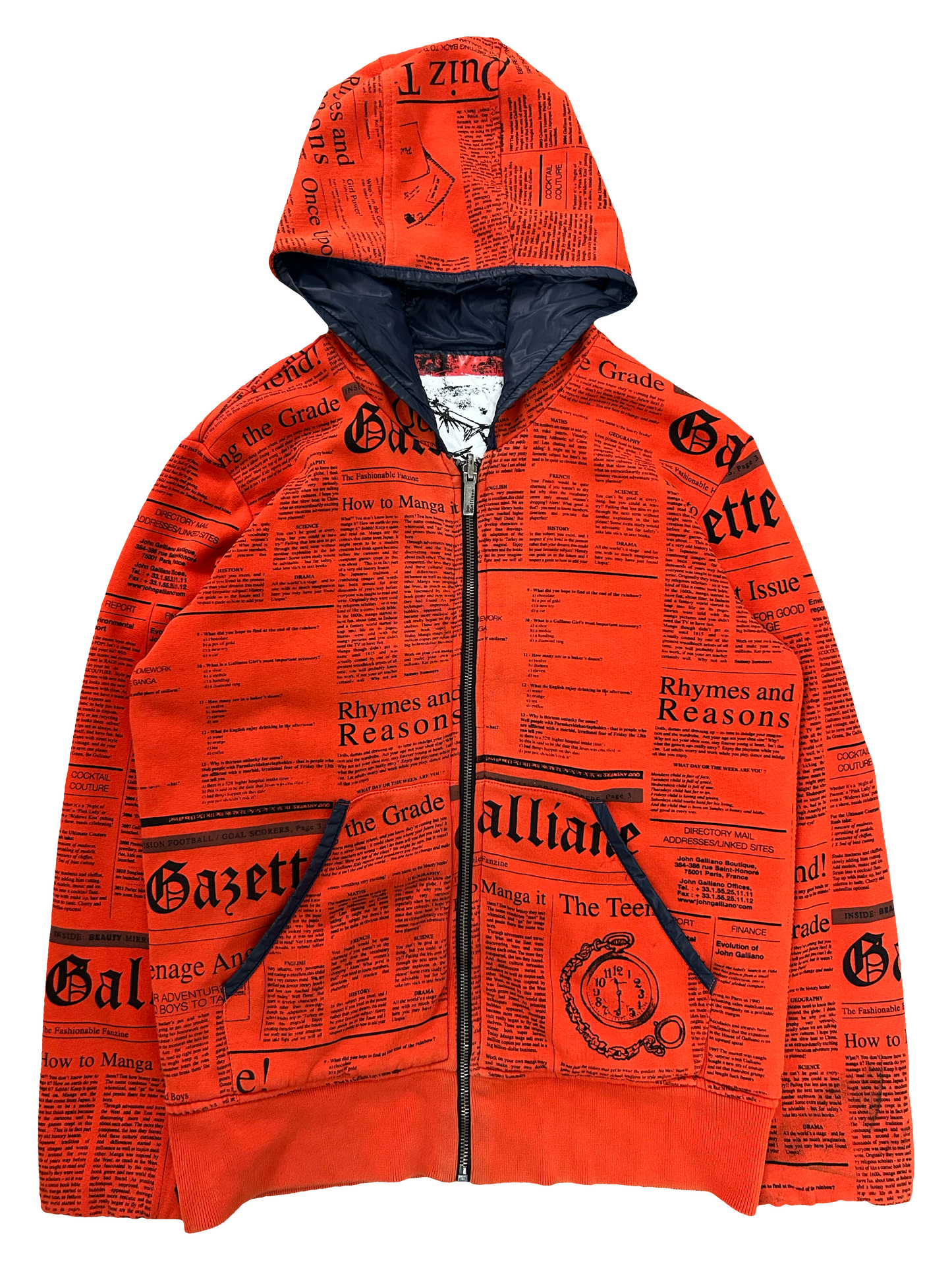 John Galliano Newspaper Hoodie (S)