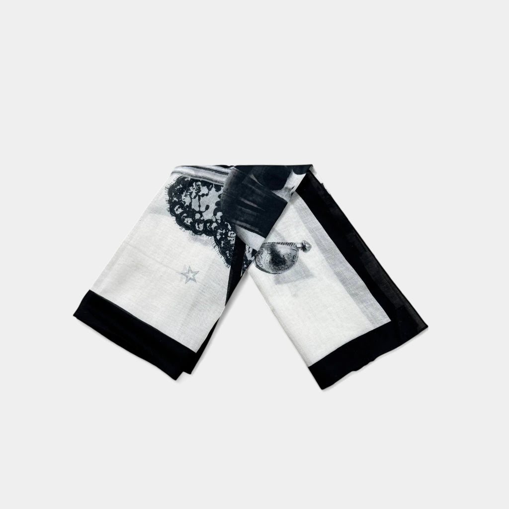 Galliano Pirate Skull Graphic Cotton Bandana Scarf