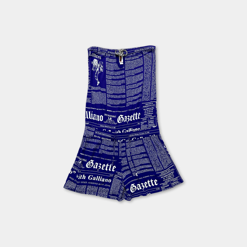 Galliano "Gazette" Newspaper Print Romper/Playsuit