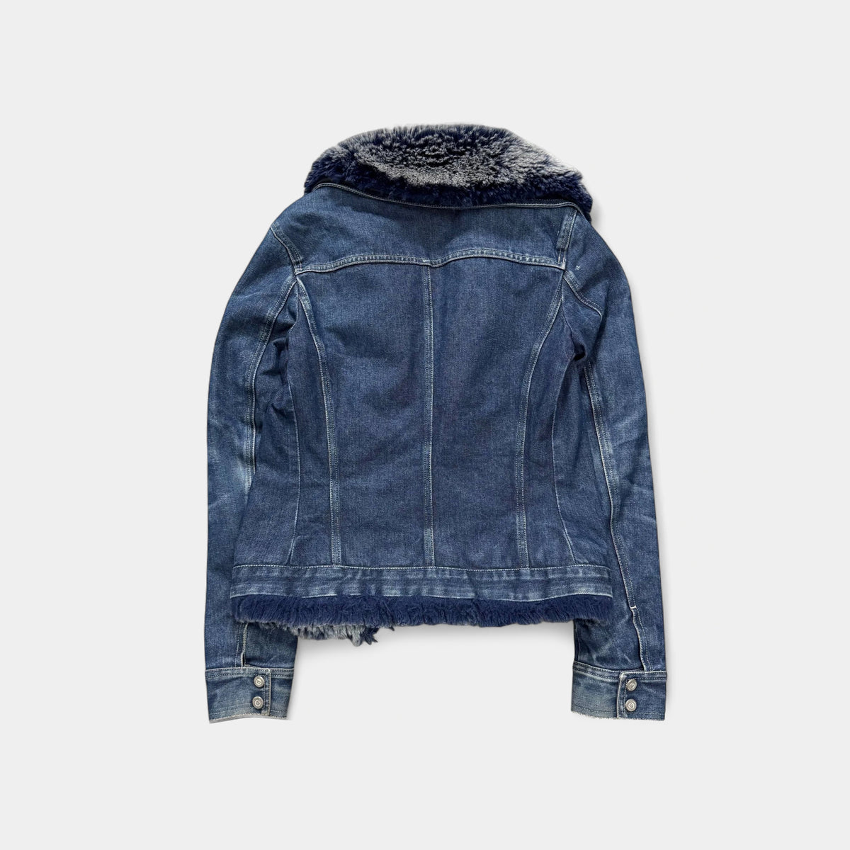 Gianfranco Ferré 90s Denim Jacket with Fur Lining