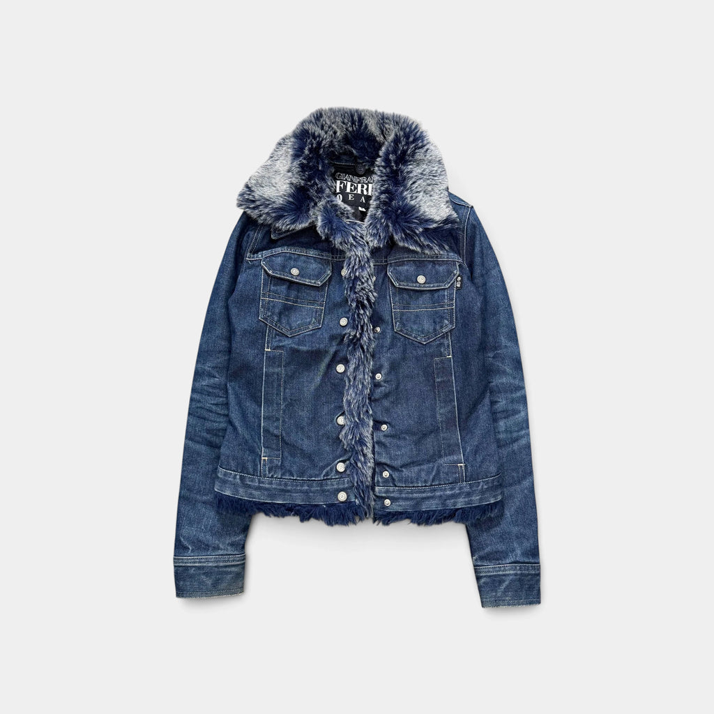 Gianfranco Ferré 90s Denim Jacket with Fur Lining