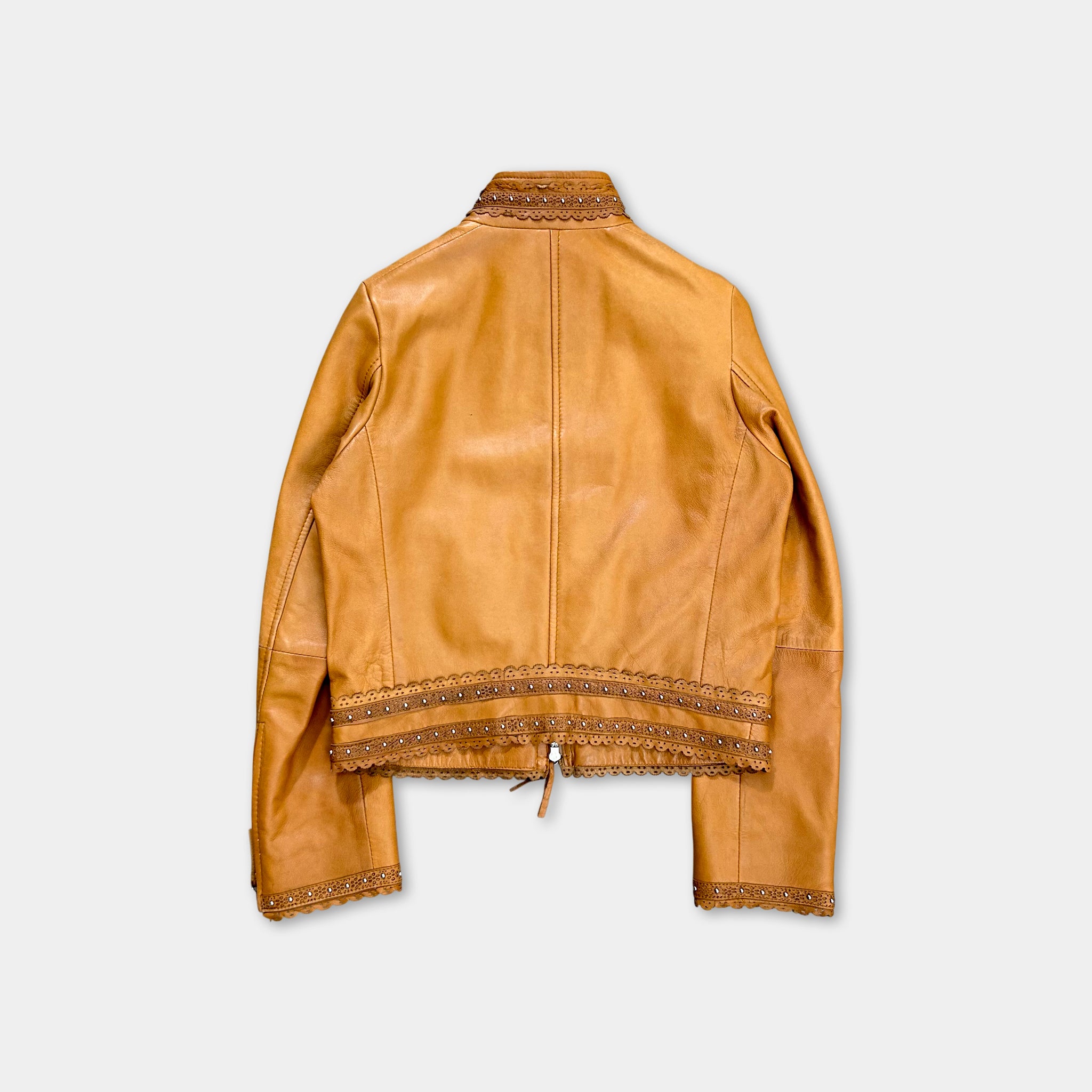 Gianfranco Ferré Western Style Brown Leather Jacket