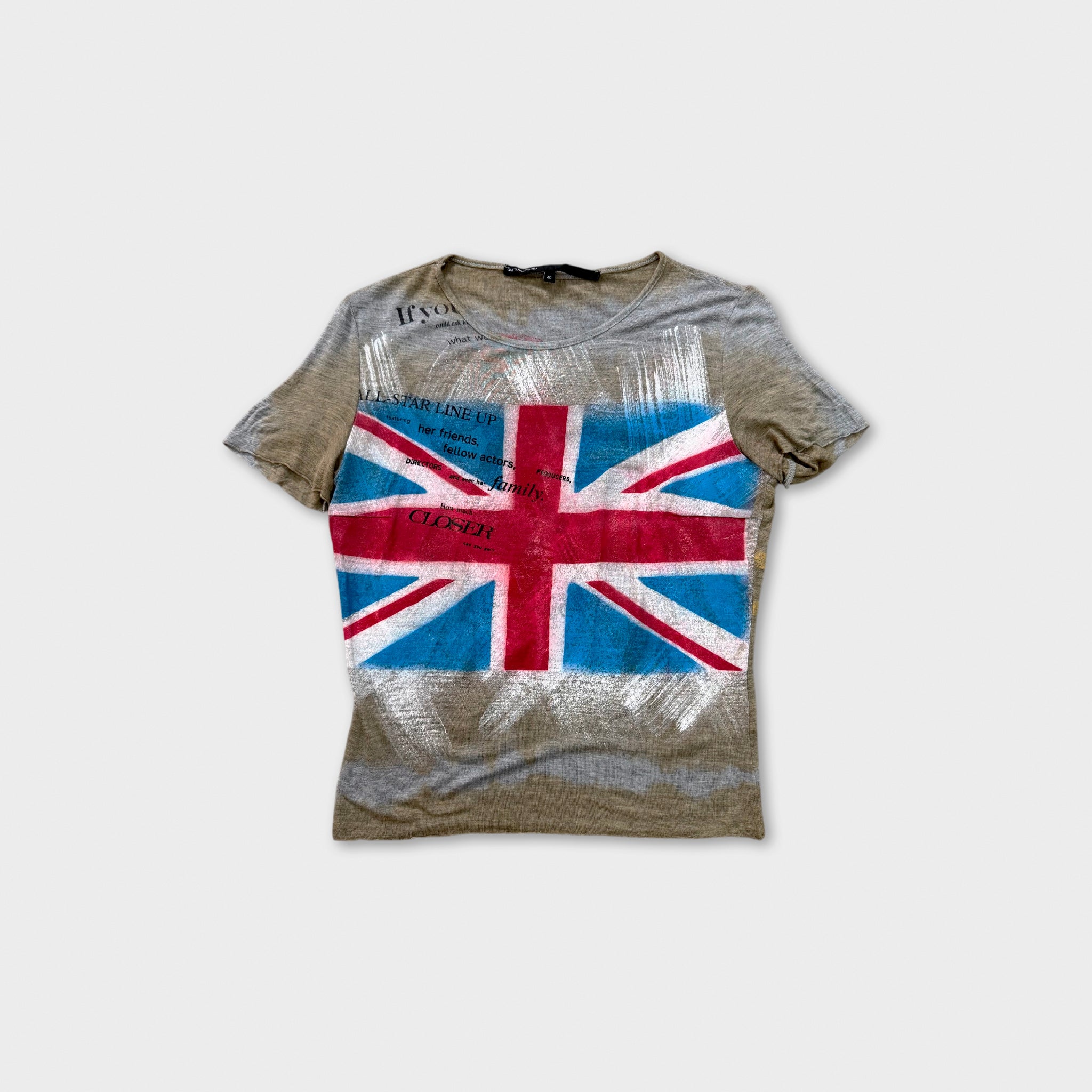 Gaetano Navarra Vintage Punk Union Jack Graphic T-Shirt