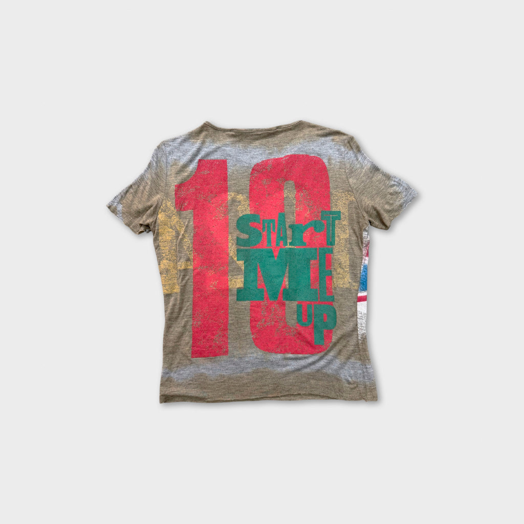 Gaetano Navarra Vintage Punk Union Jack Graphic T-Shirt