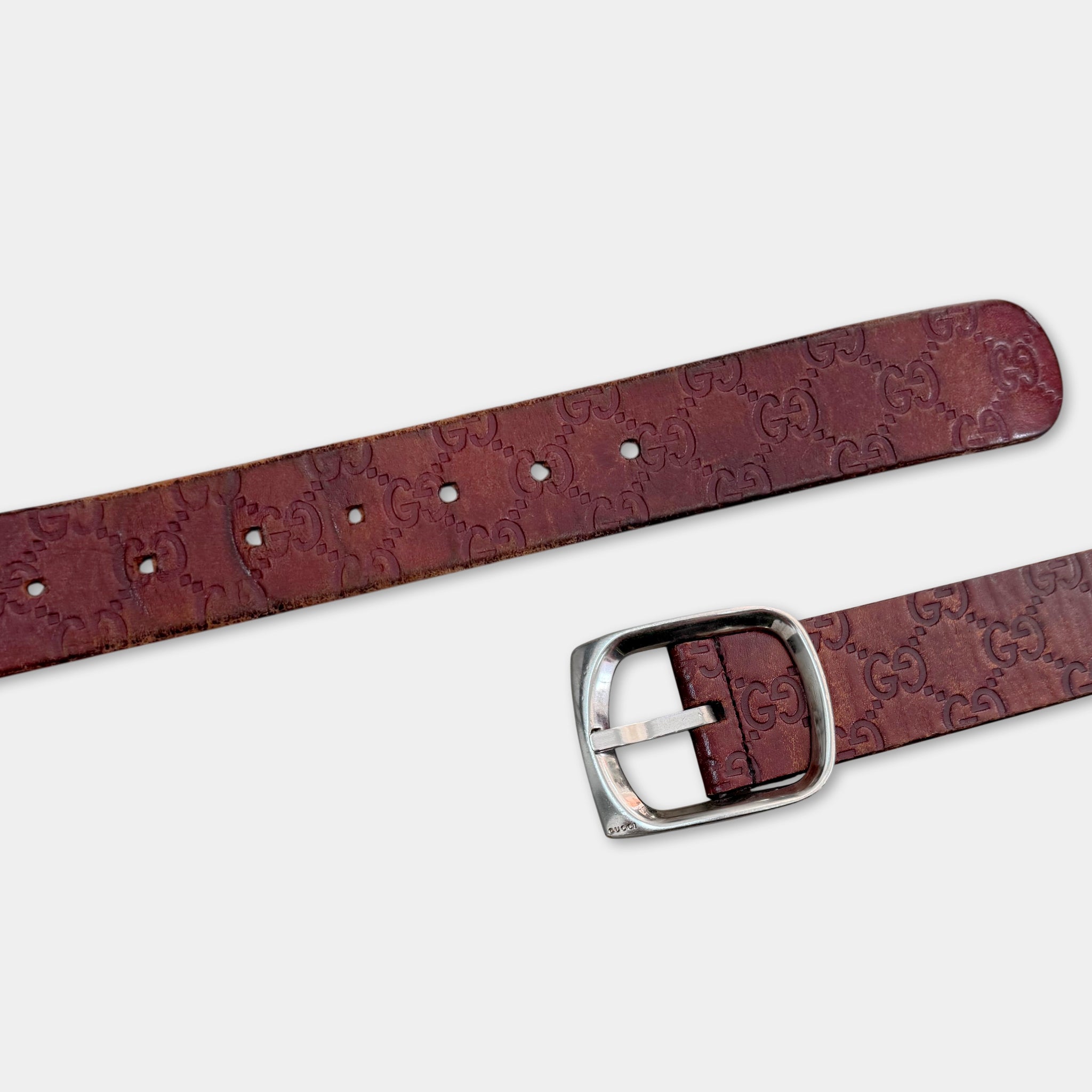 Gucci Vintage Guccissima Monogram Leather Belt