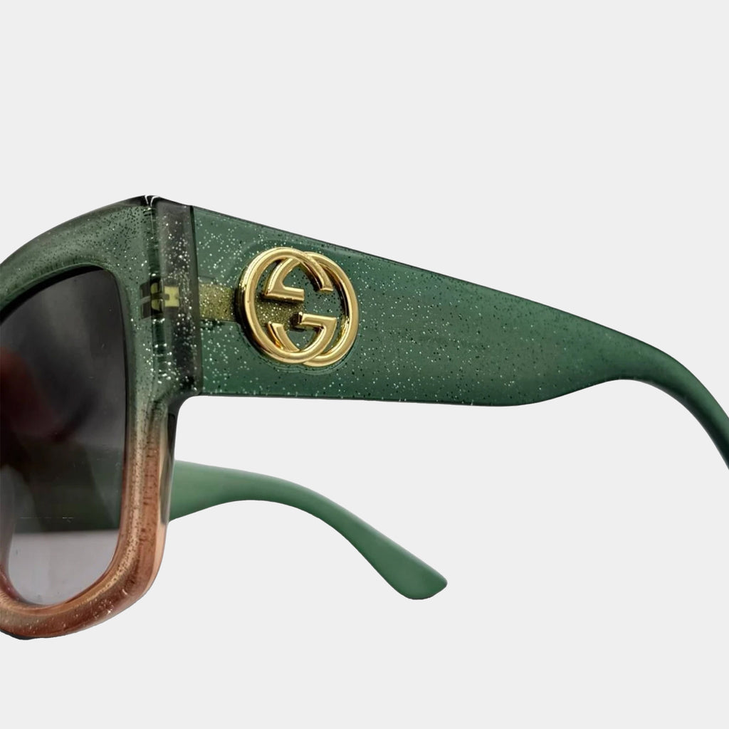 Gucci 2020 Glitter Gradient Interlocking GG Square Sunglasses