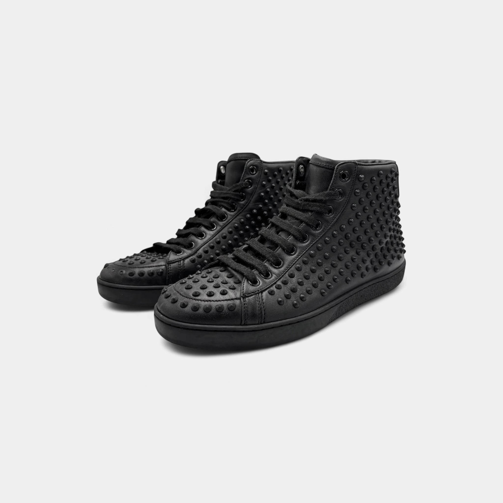 Gucci Leather Studded High-Top Sneakers