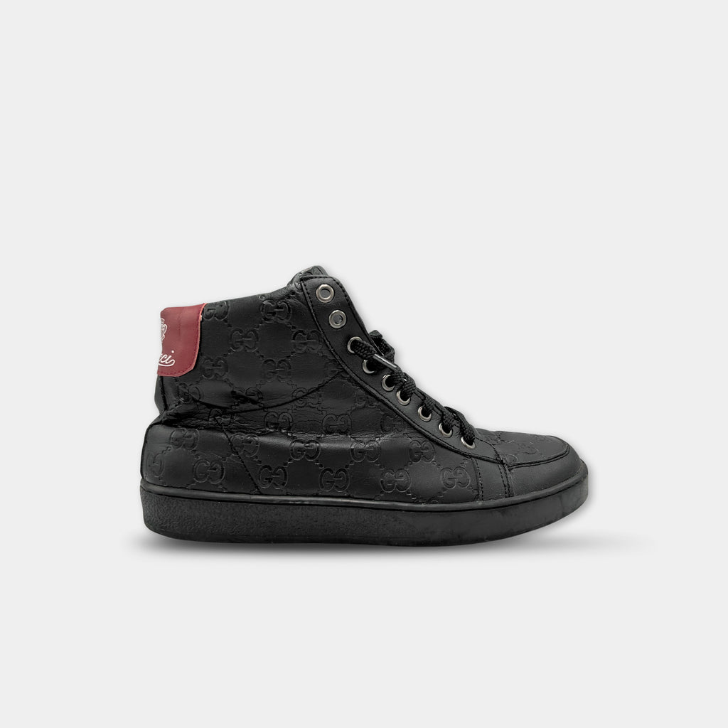 Gucci Monogram Black High Sneakers