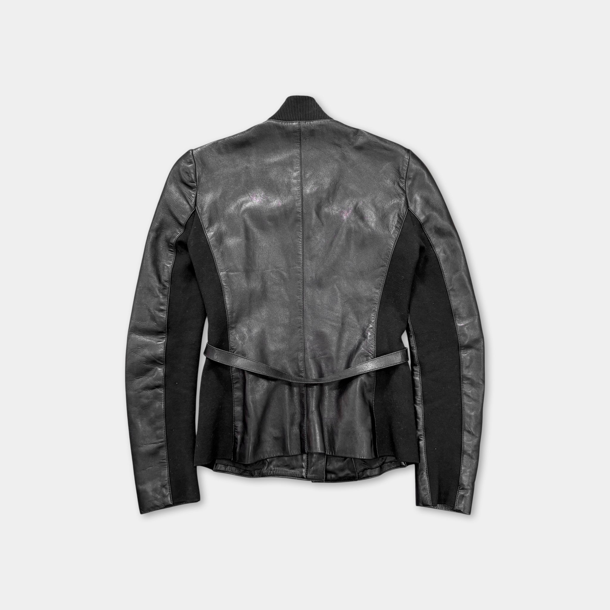Gucci 2014 Frida Giannini Belted Leather Jacket
