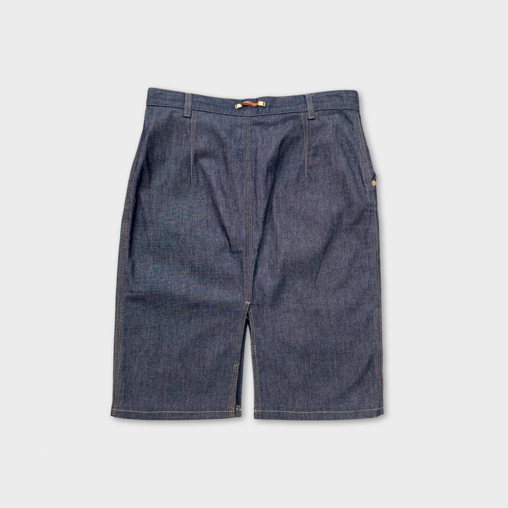Gucci by Tom Ford High-Waisted Raw Indigo Denim Split Skirt
