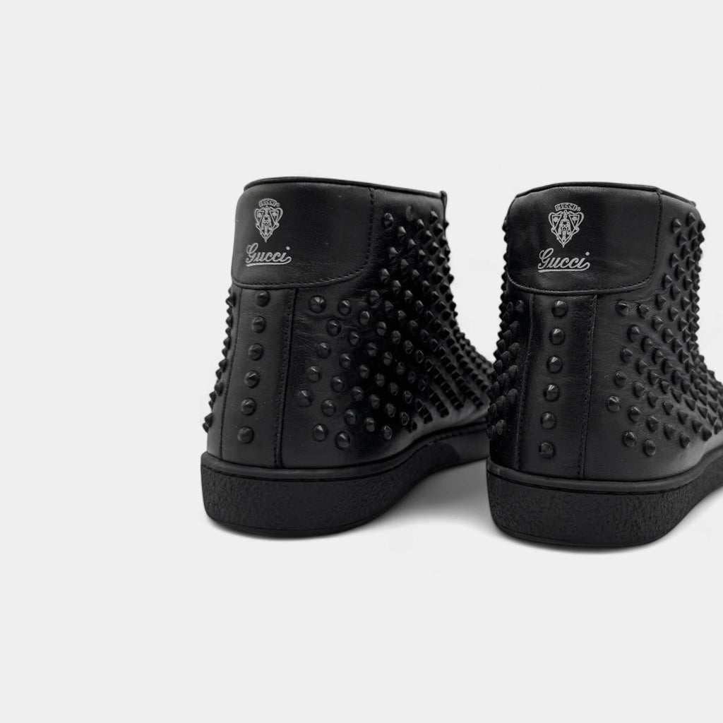 Gucci Leather Studded High-Top Sneakers