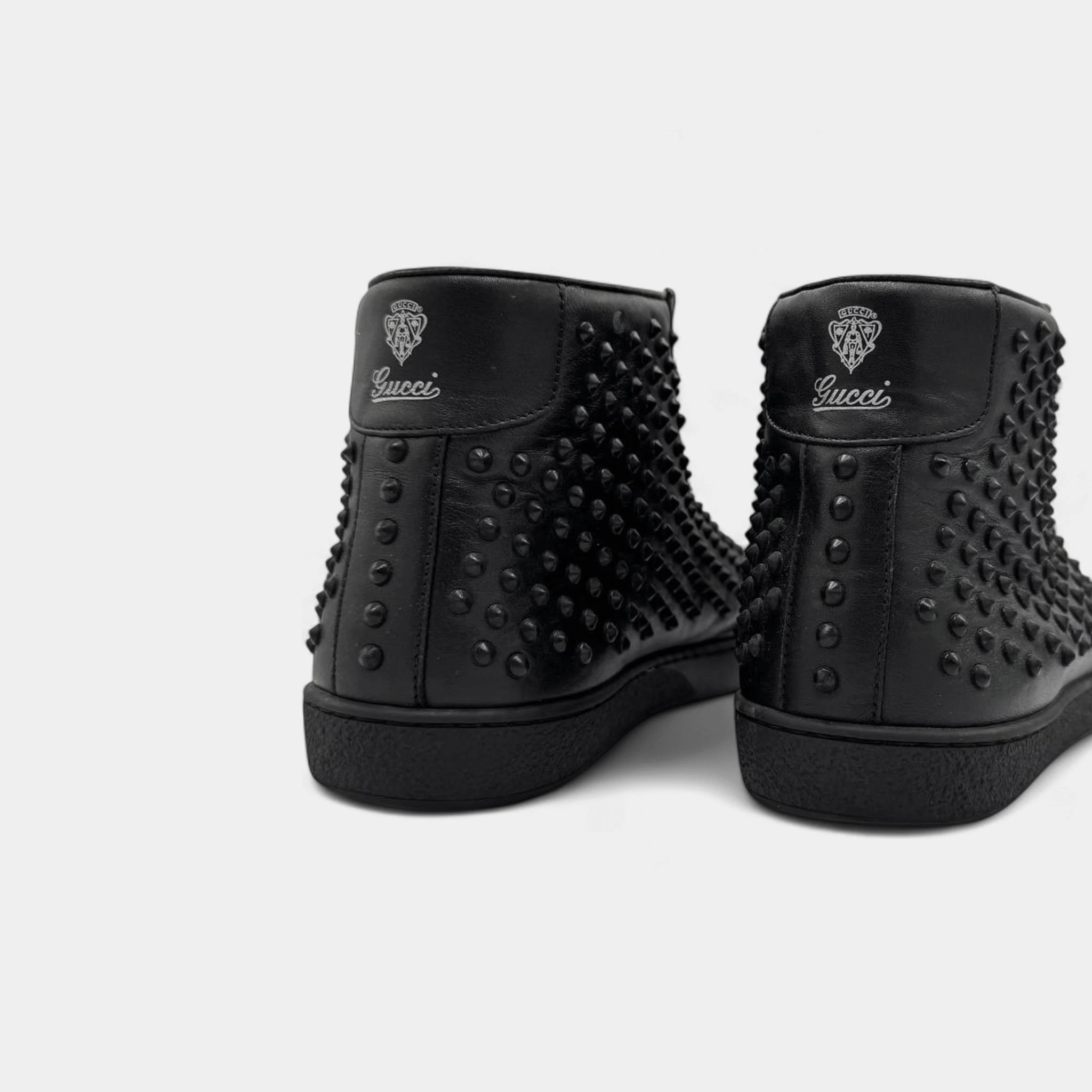 Gucci Leather Studded High-Top Sneakers