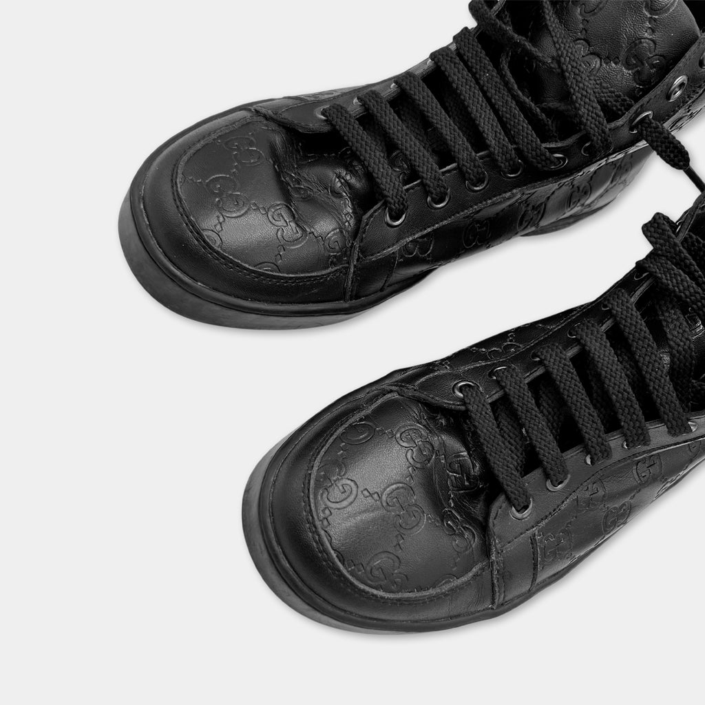Gucci Monogram Black High Sneakers