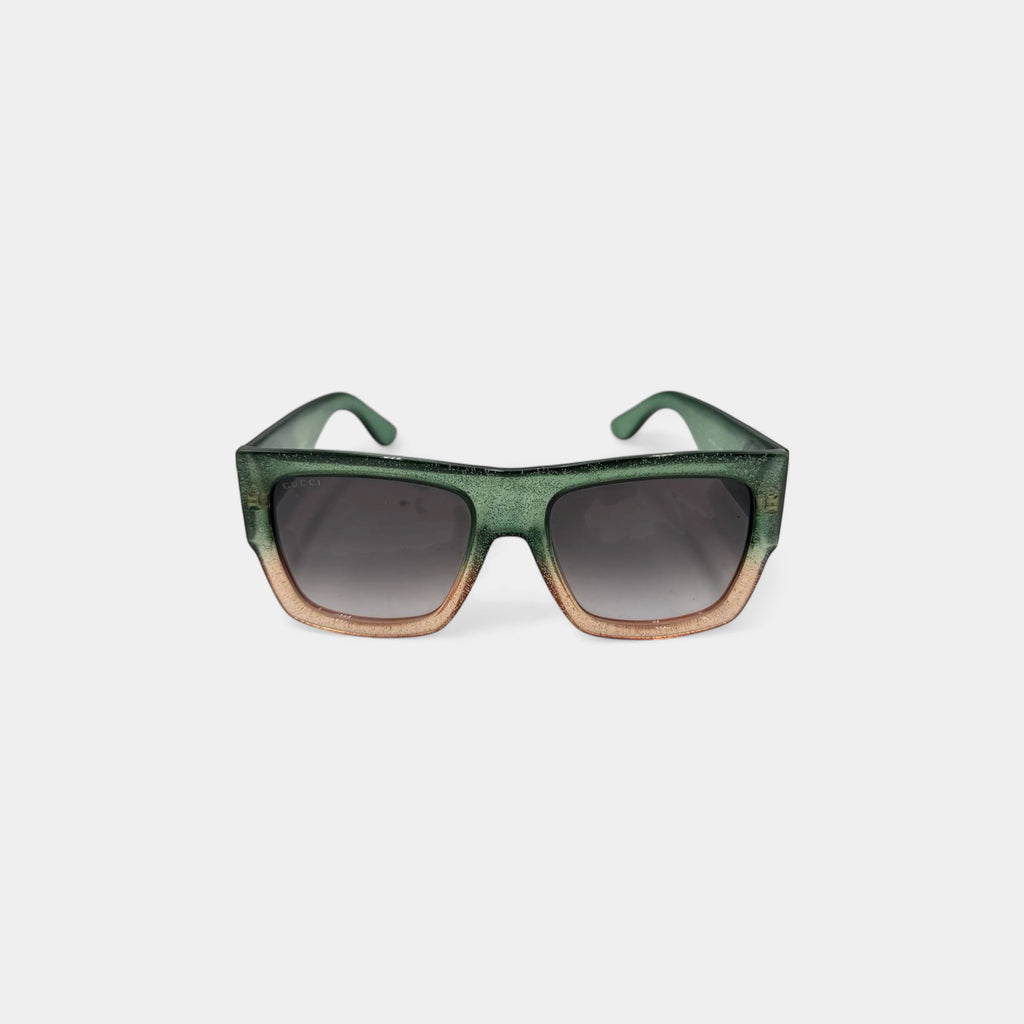Gucci 2020 Glitter Gradient Interlocking GG Square Sunglasses
