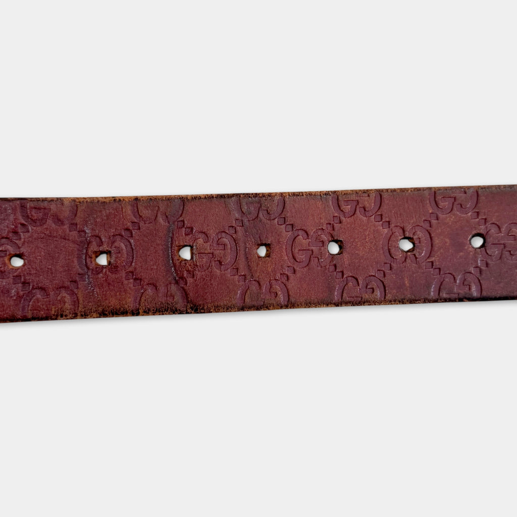 Gucci Vintage Guccissima Monogram Leather Belt