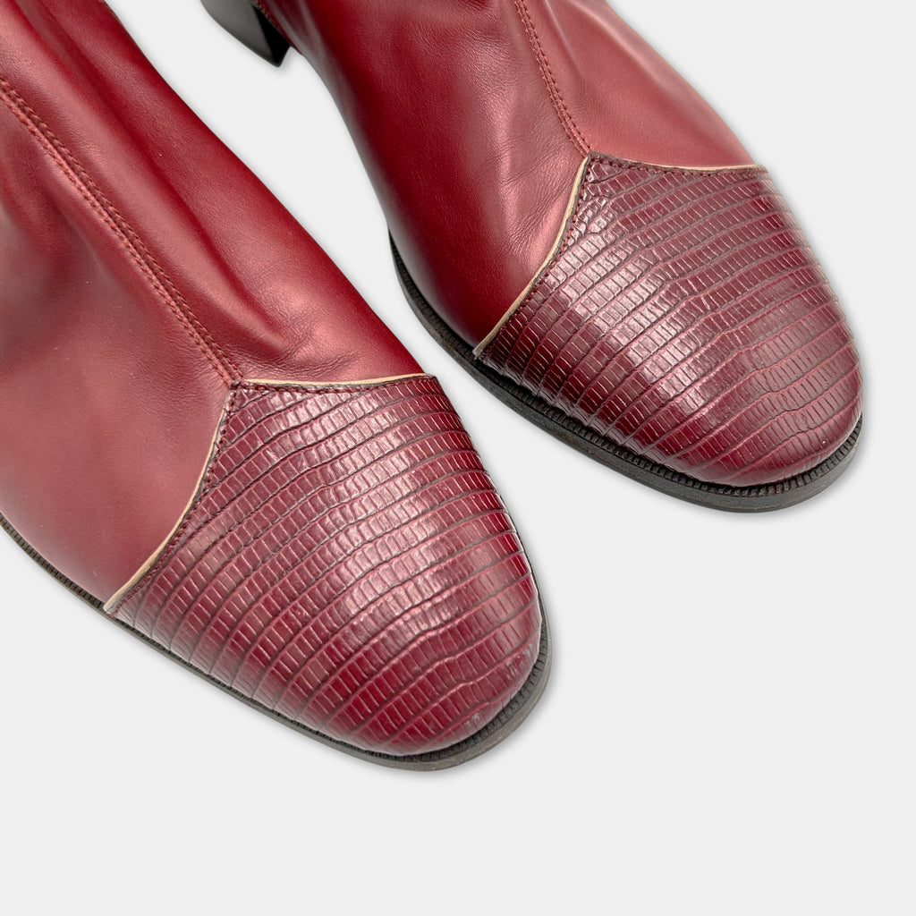 Gucci Dragon Embroidered Leather Ankle Boots SS2018