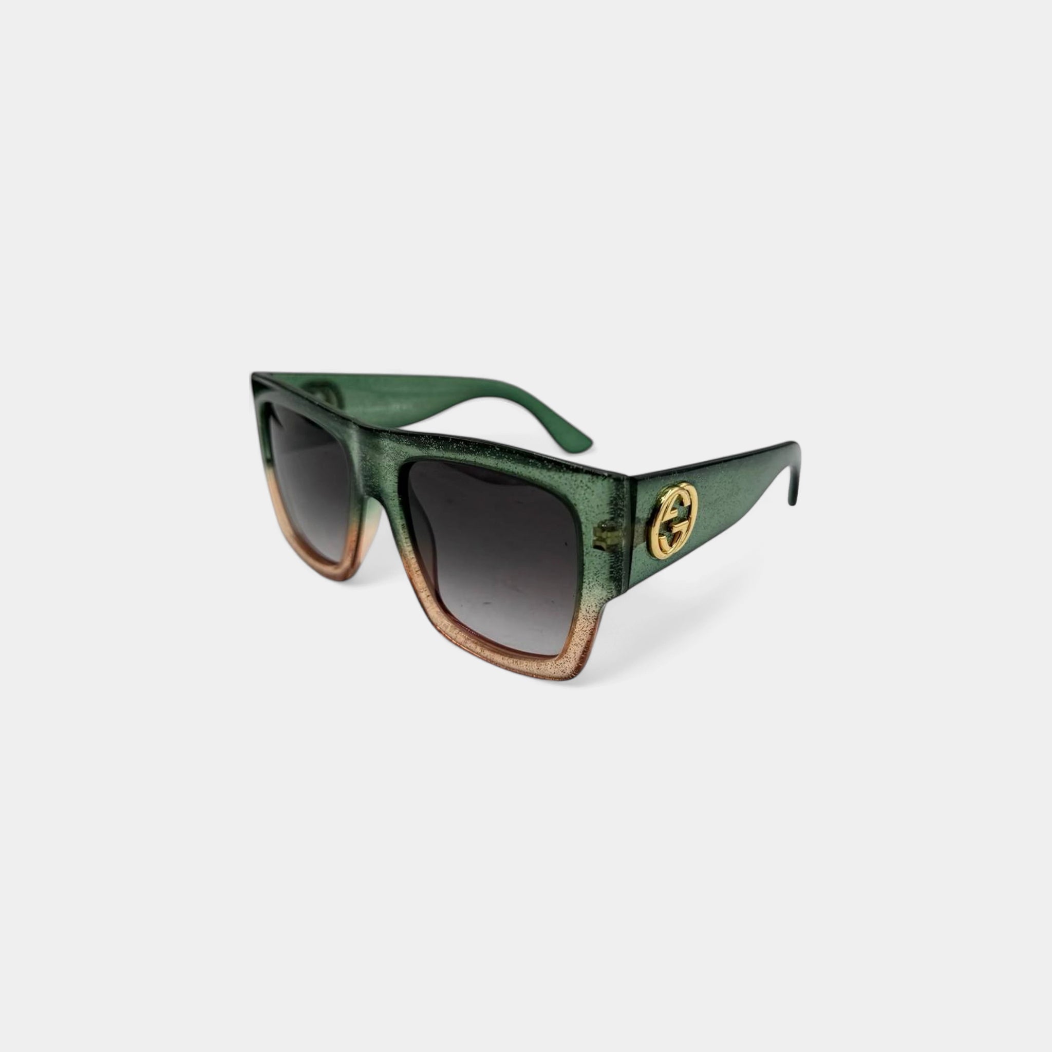 Gucci 2020 Glitter Gradient Interlocking GG Square Sunglasses