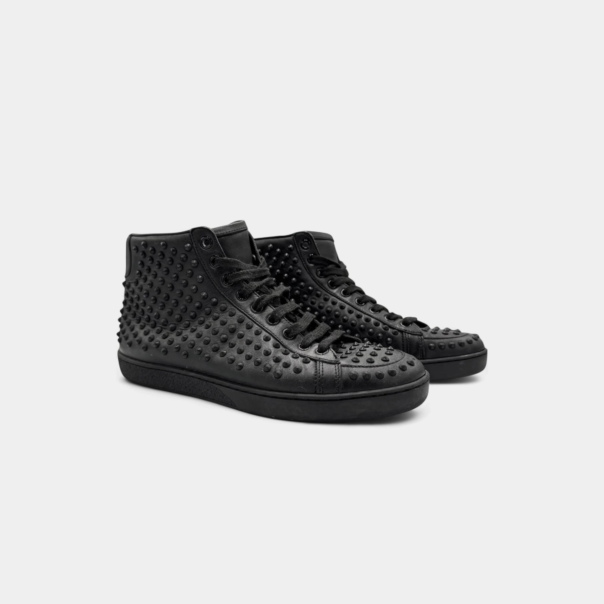 Gucci Leather Studded High-Top Sneakers