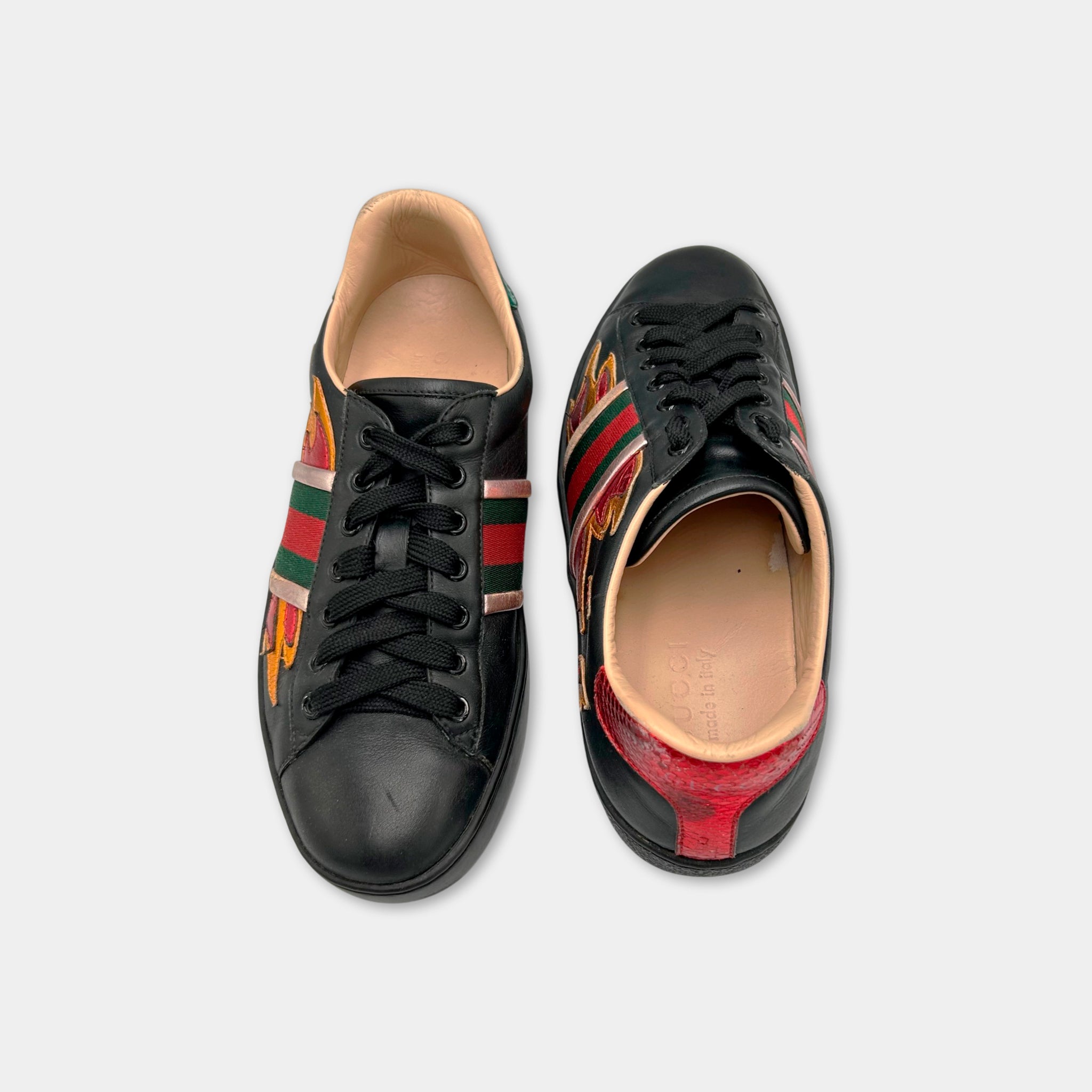 2016 Gucci Ace Flames Sneakers