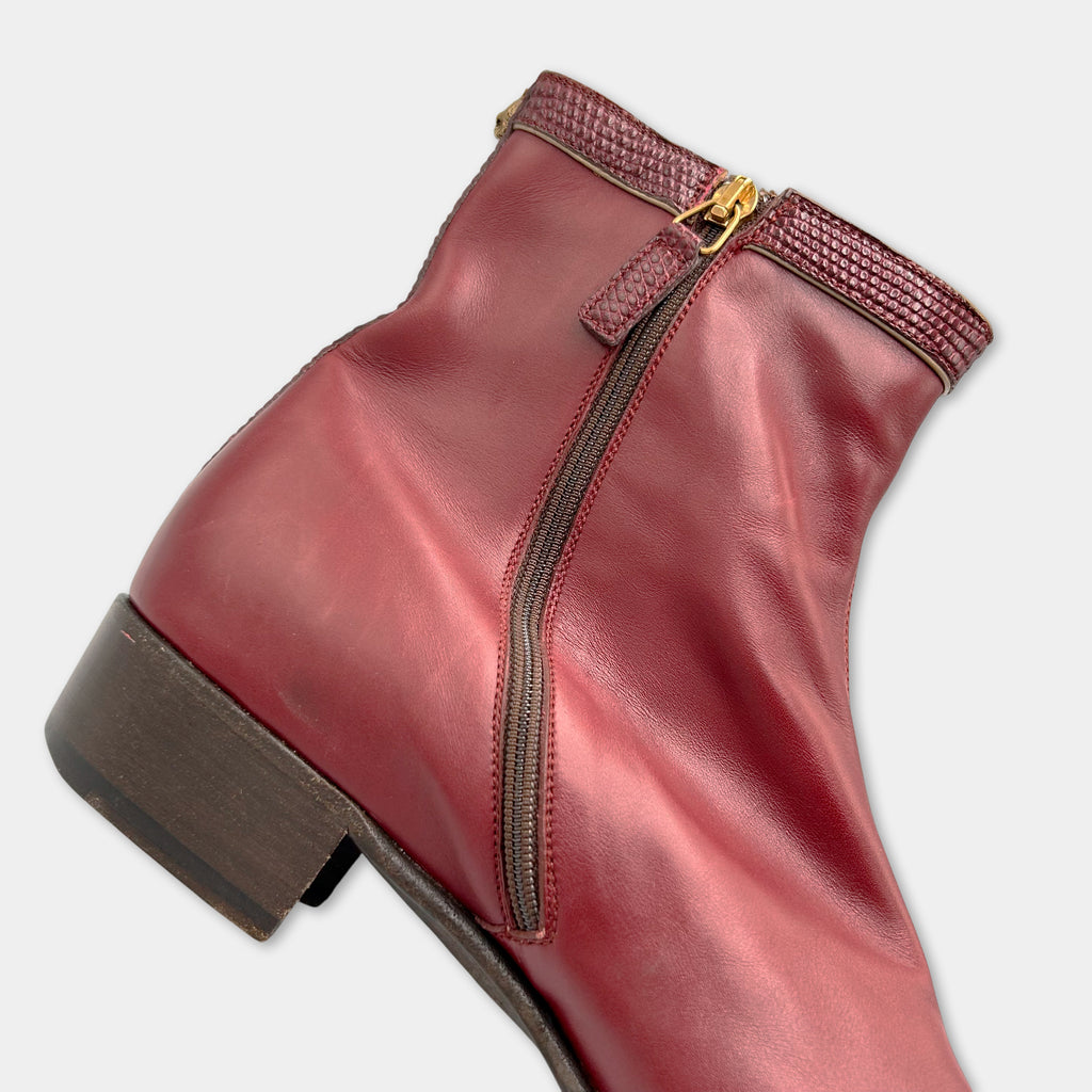 Gucci Dragon Embroidered Leather Ankle Boots SS2018