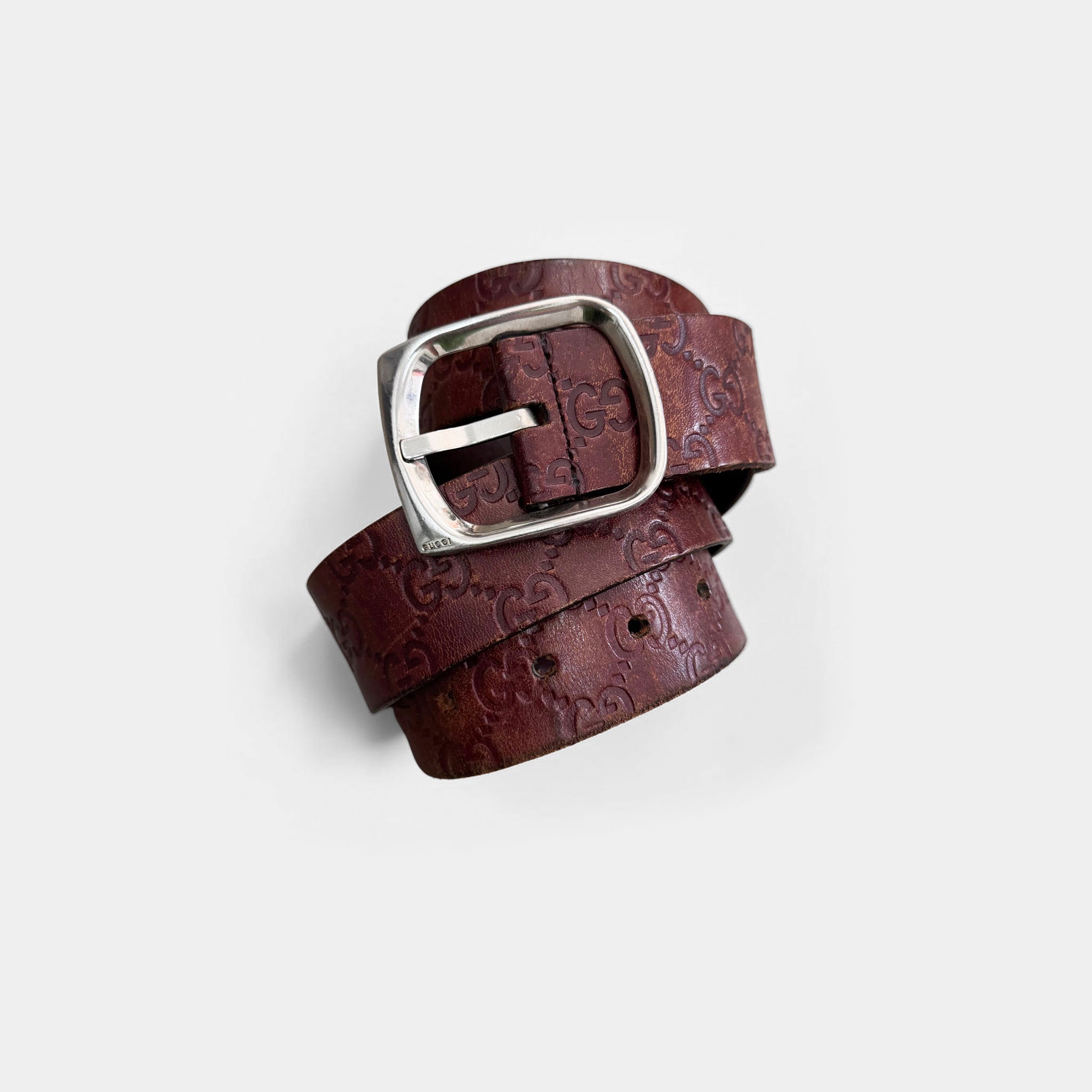 Gucci Vintage Guccissima Monogram Leather Belt