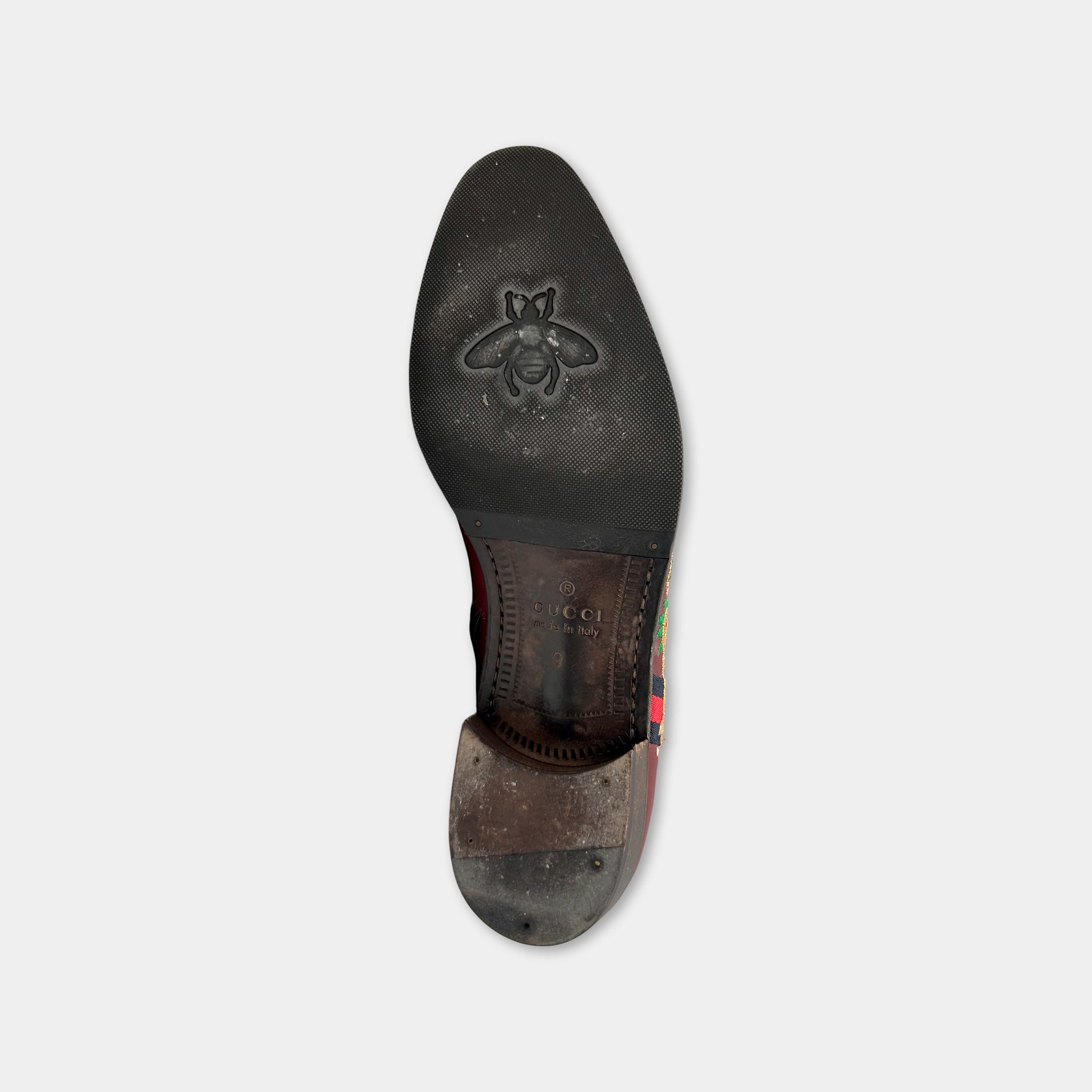 Gucci Dragon Embroidered Leather Ankle Boots SS2018