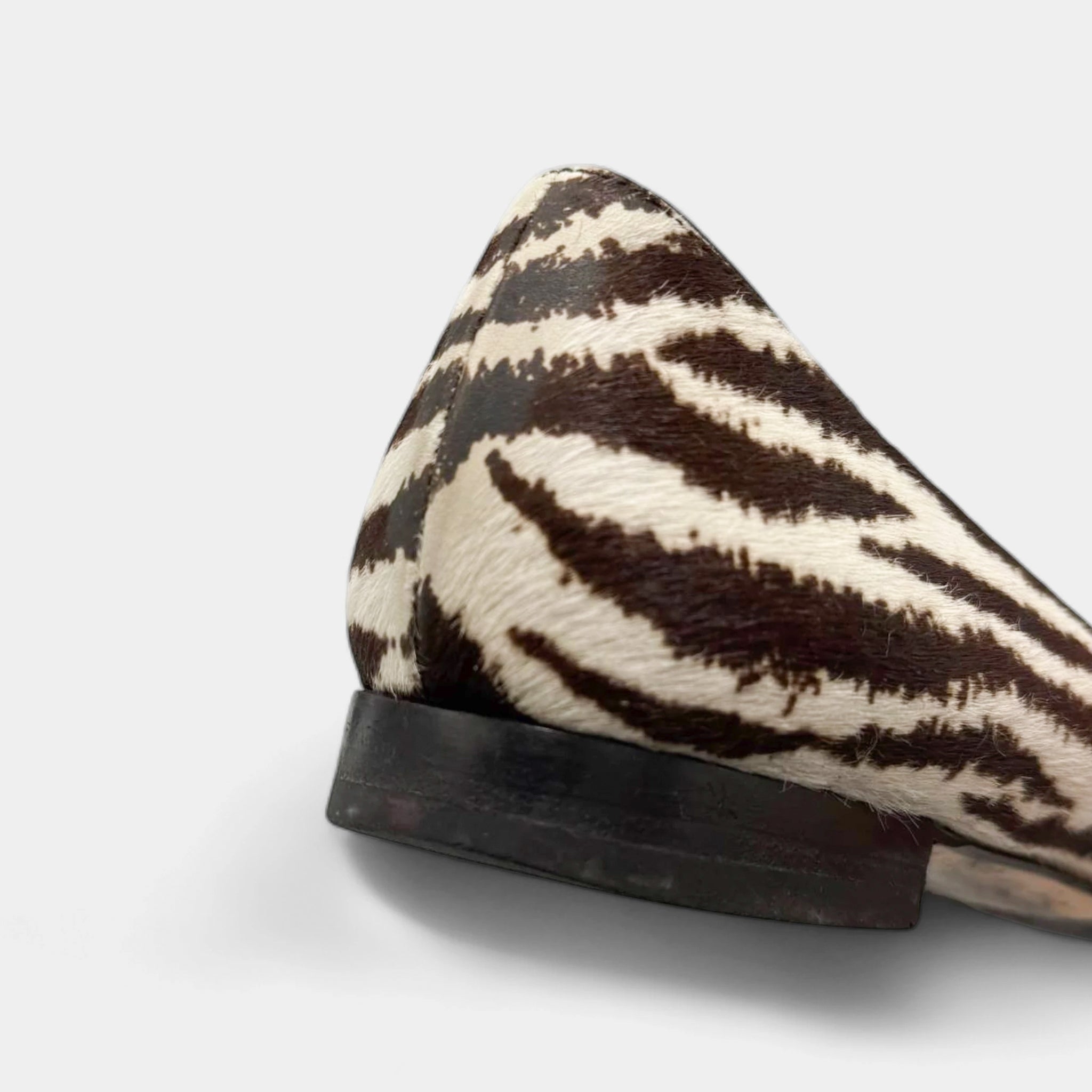 Gucci Zebra-Print Pony Hair Interlocking G Ballet Flats