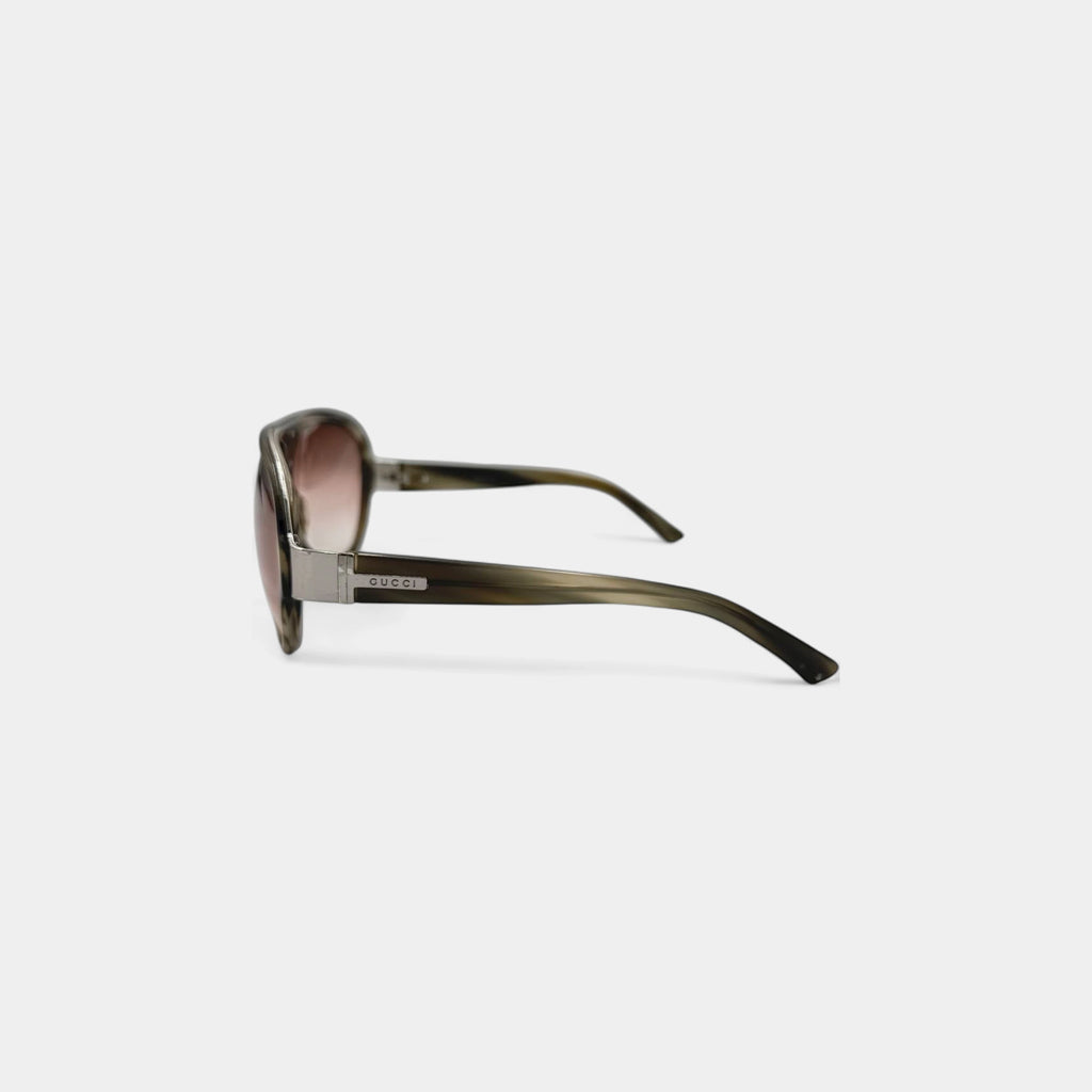 Gucci 2000s Hysteria Aviator Shield Sunglasses